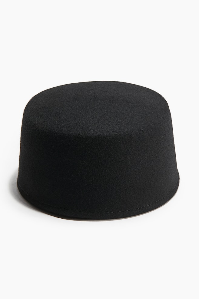 Hat i uld - Sort/Mørkebrun - 1
