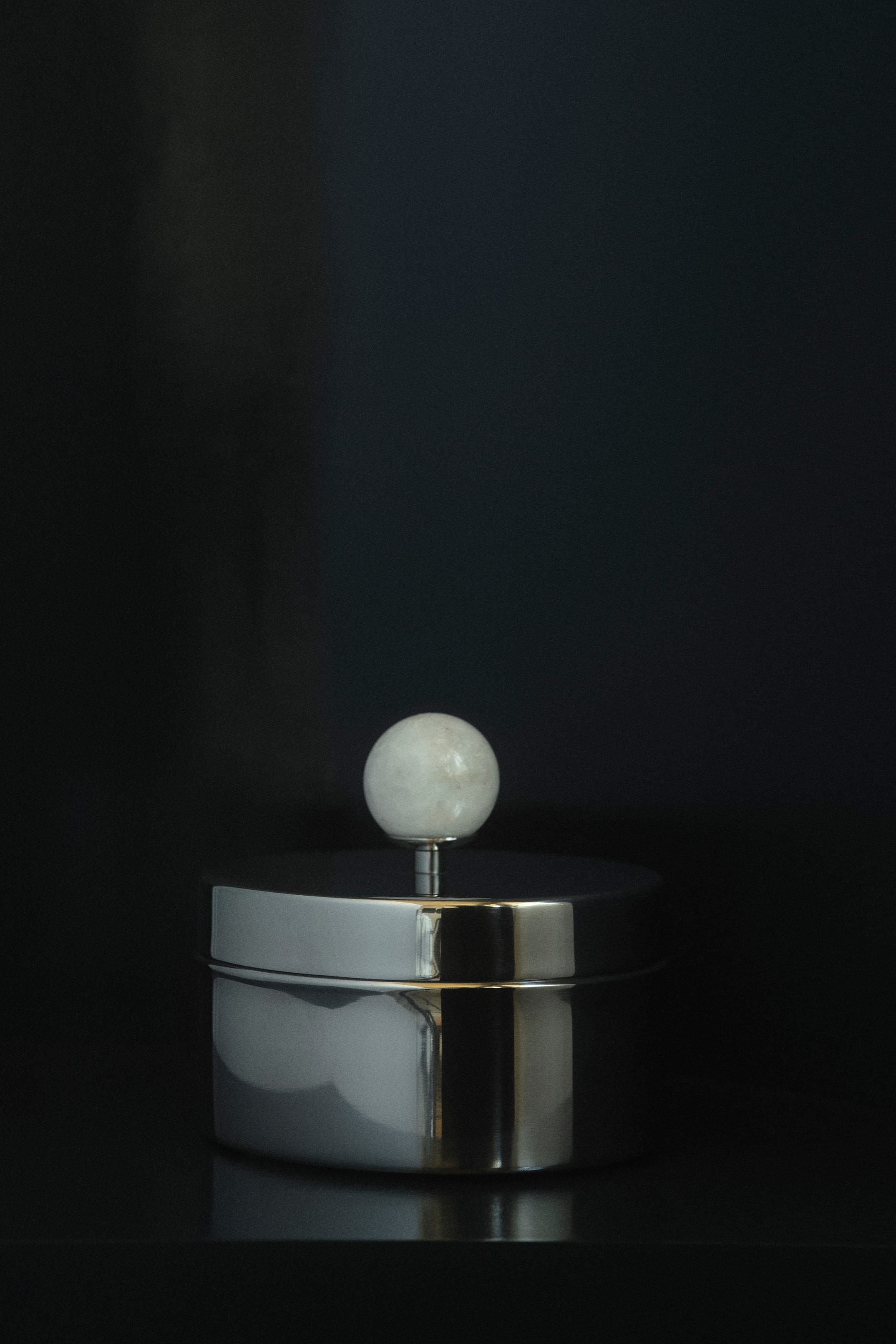 Marble-Detail Stainless Steel Box