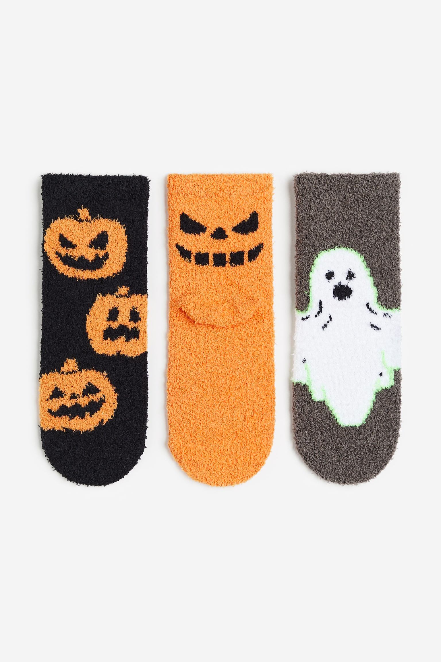 3-pack chenille socks - Orange/Pumpkins - 1