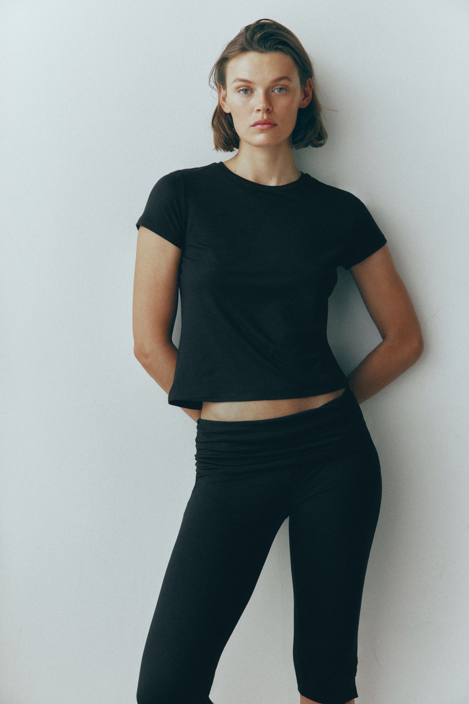 T-shirt en jersey brossé - Noir - 1