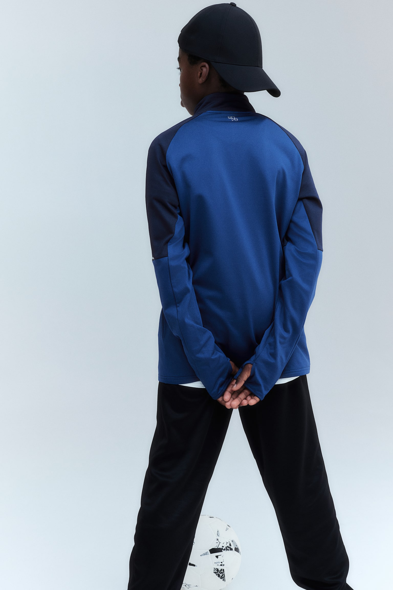 Football mid layer top - Blue/Block-coloured/Black - 3