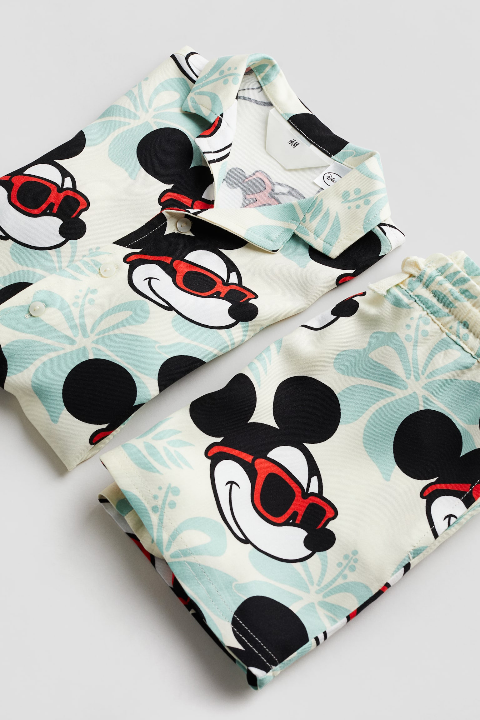 2-piece Print Set - Pale yellow/Mickey Mouse - 2