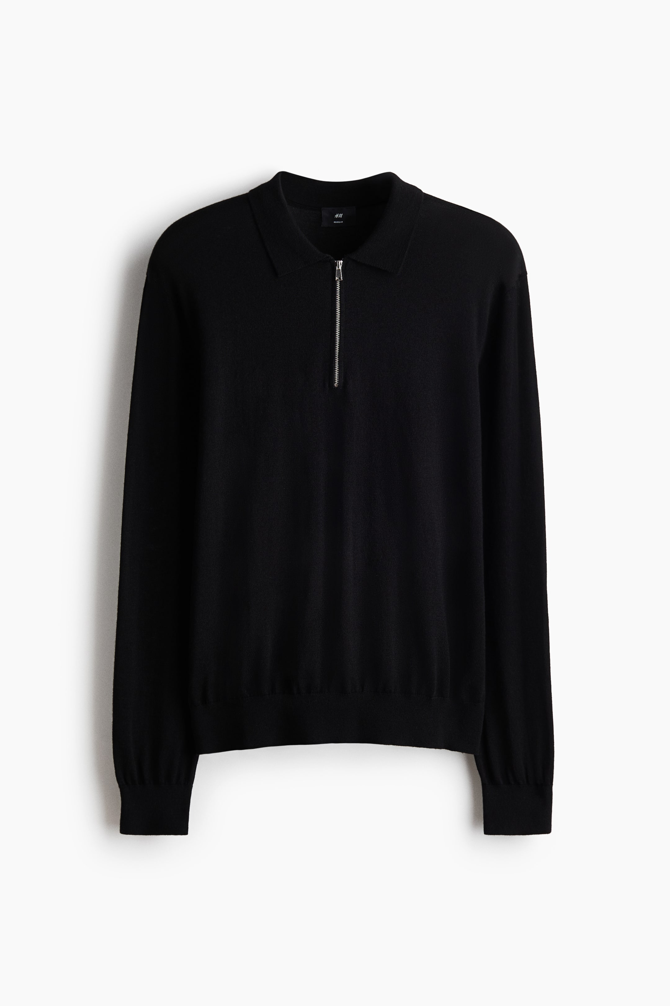 Regular-Fit Merino Wool Half-Zip Polo Shirt