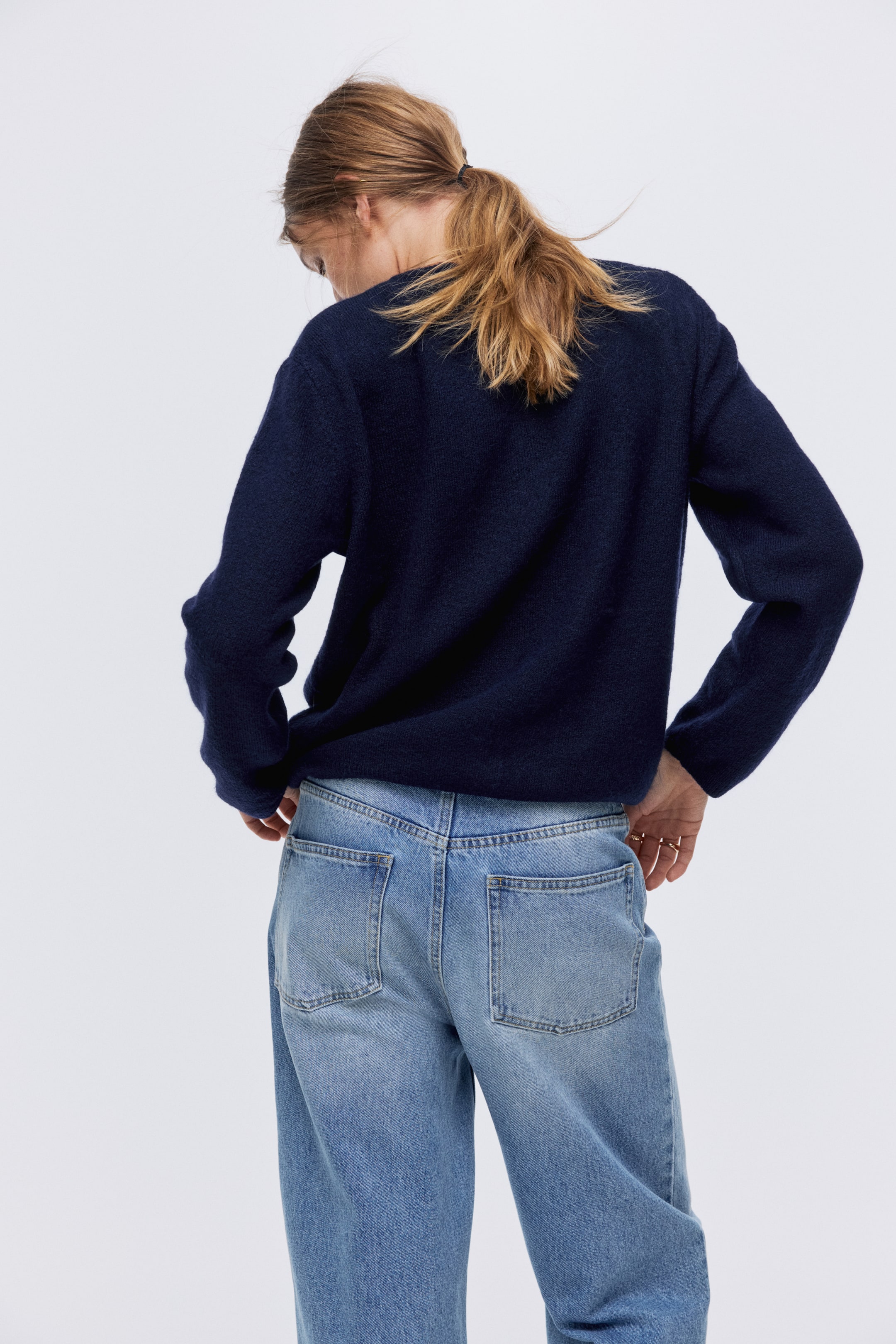 Größeres Bild anzeigen: Cardigan in lockerer Passform - Marineblau - Ladies | H&M AT 5