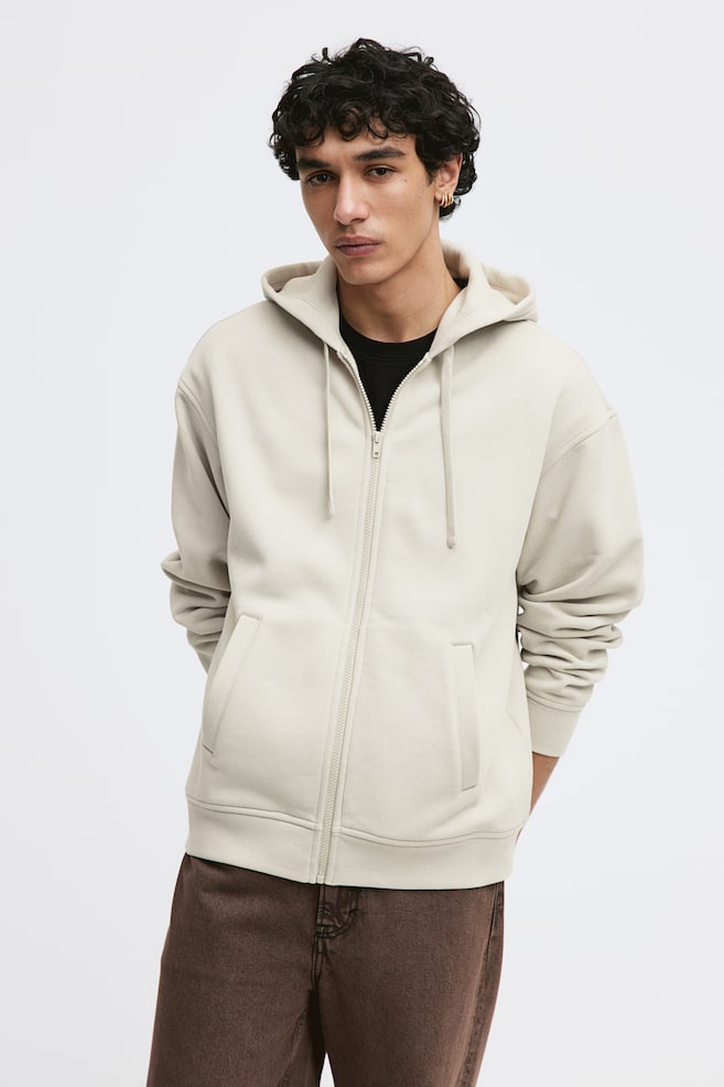 Loose Fit Zip-through hoodie - Light beige/Black/Grey marl/Brown/dc/dc - 4