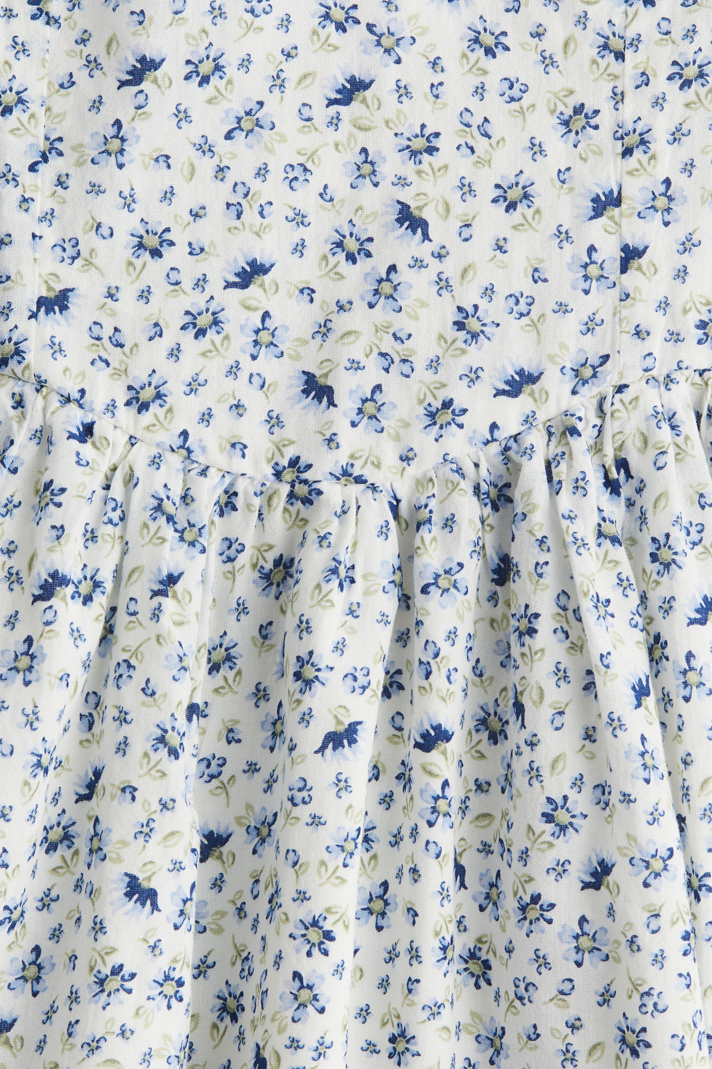 Women's Cream/floral Cotton Dress with Flared Skirt | H&M US
