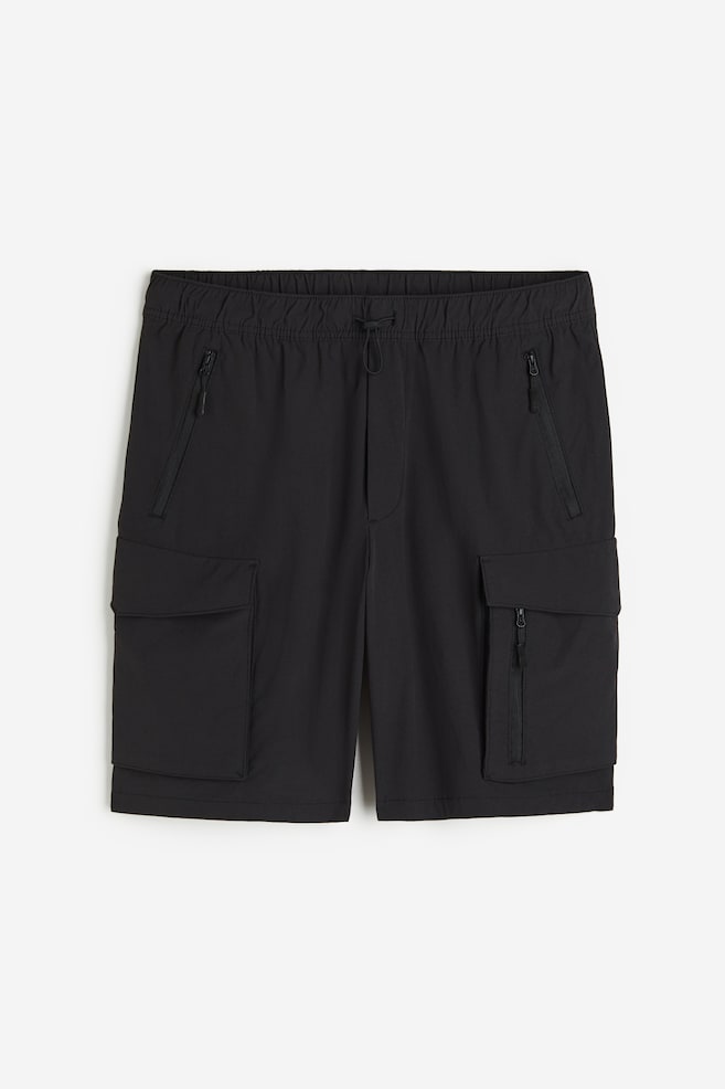 Relaxed Fit Nylon cargo shorts - Black/Dark blue/Light beige - 2