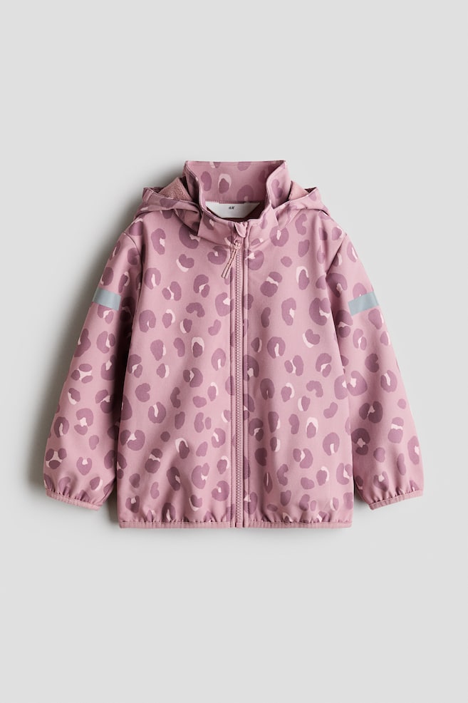 Water-resistant softshell jacket - Dusty pink/Leopard print/Light pink/Hearts/Light pink/Floral/Cream/Polka dot/Pink/Floral/Greige/Dinosaurs/Dusty blue/Dinosaurs - 1
