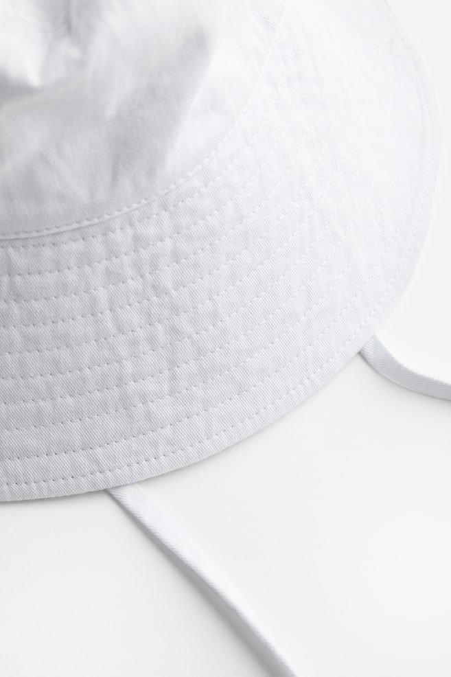 Tie-detail sun hat - White/Light blue - 3