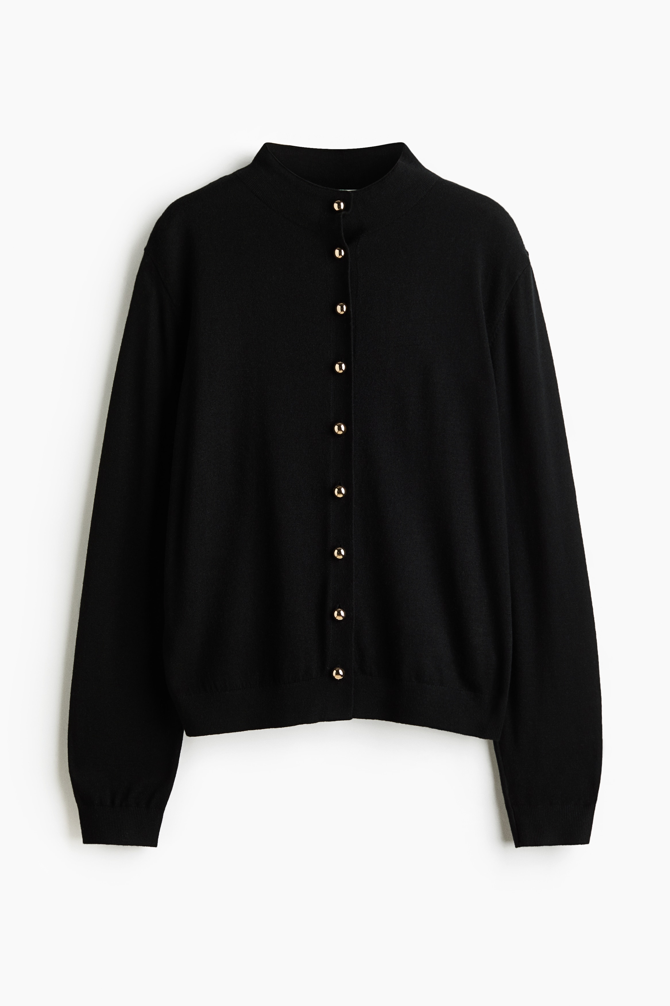 Cardigan mit Turtleneck - Schwarz/Beigemeliert