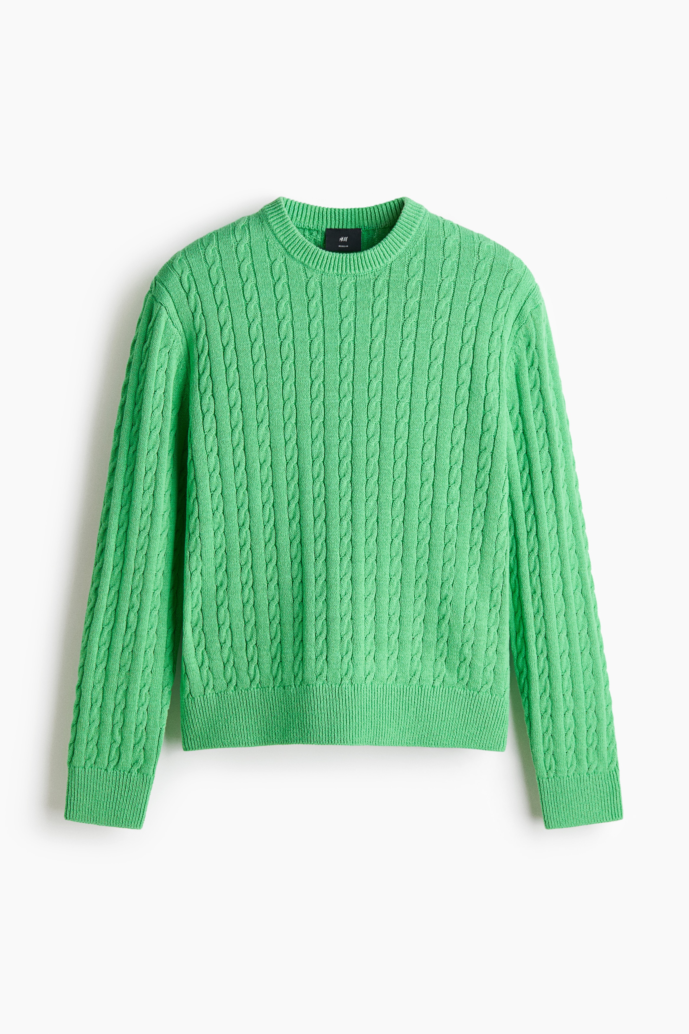 Pullover in maglia a trecce Regular Fit - Verde/Blu navy/Azzurro