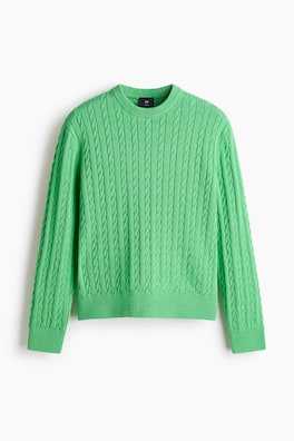 Kabelstickad tröja Regular Fit