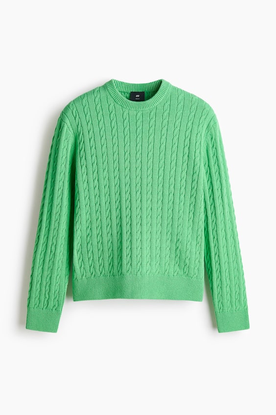 Мужские свитеры H&M Regular-Fit Cable-Knit Sweater