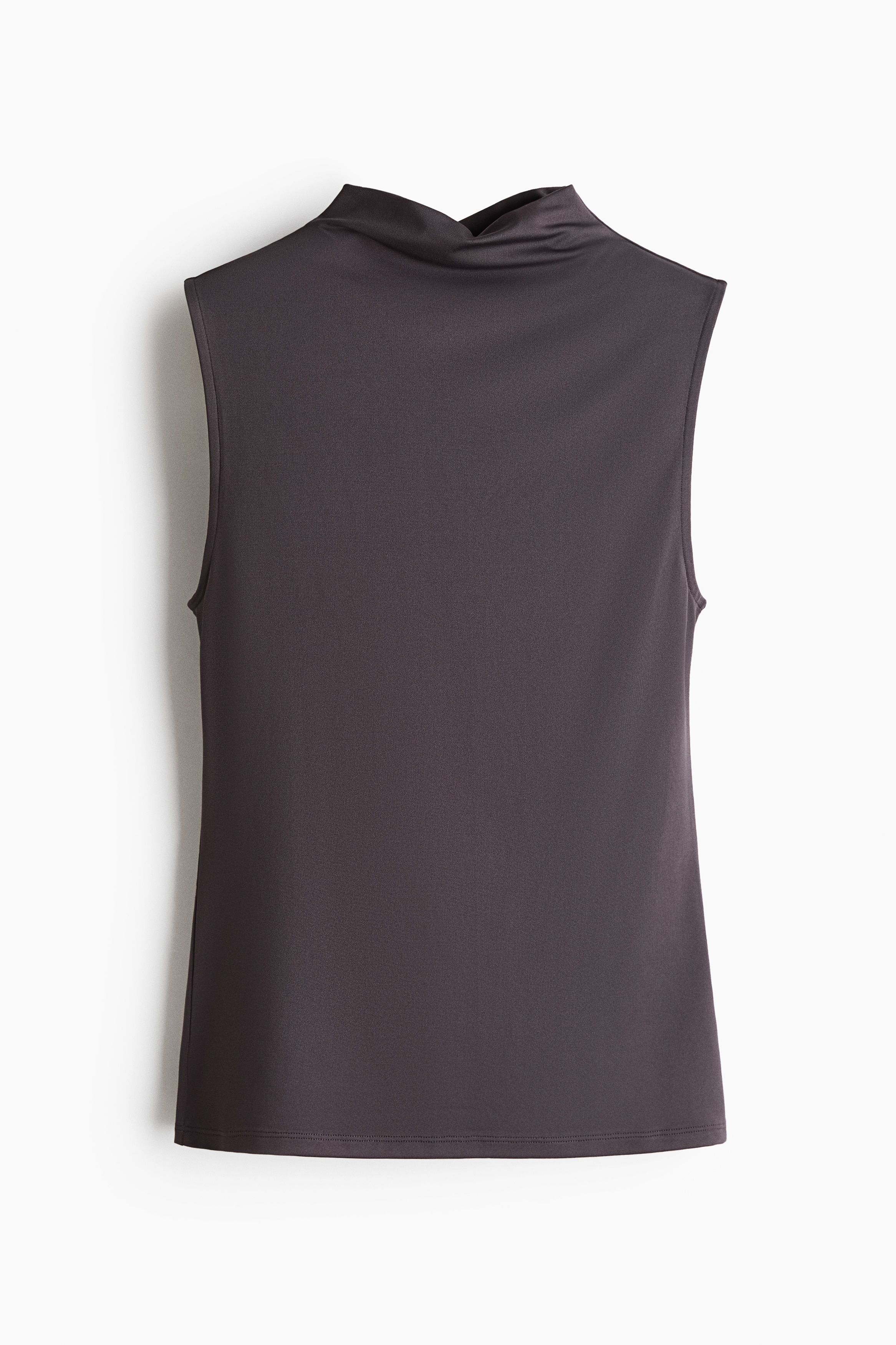 Turtleneck-Top aus Mikrofaser - Dunkelgrau/Helles Mattlila/Weiß