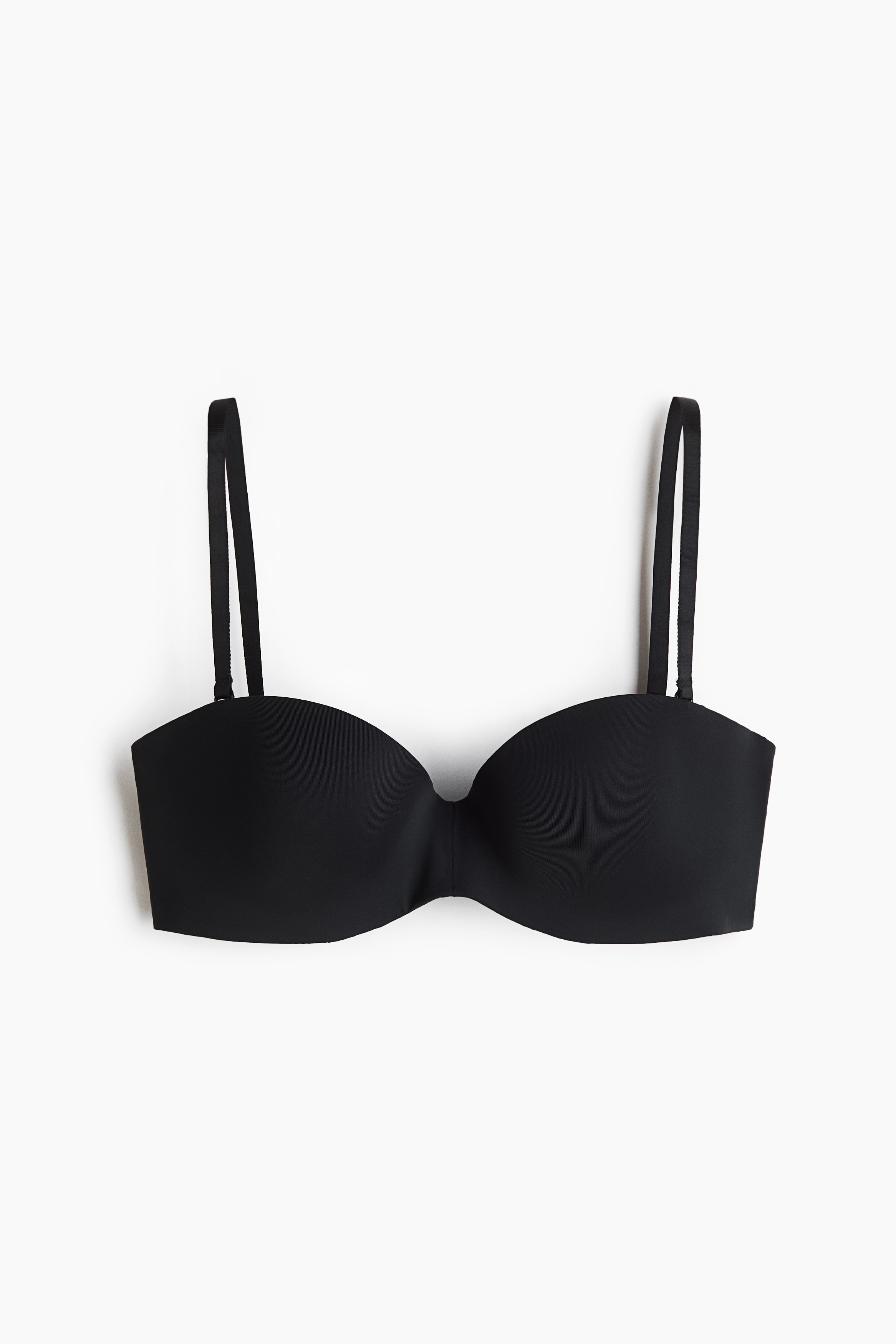 Padded microfibre balconette bra - Black/Dark beige/Beige