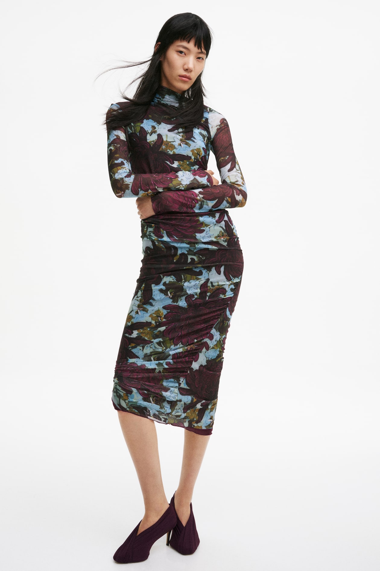 Asymmetric Mesh Dress - image 2
