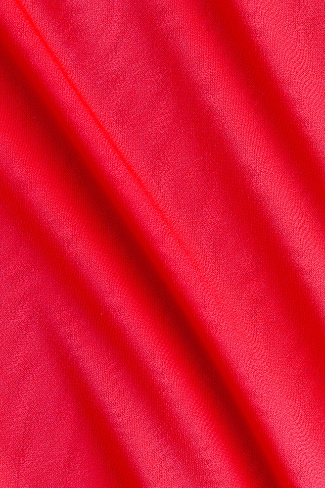 Draped Maxi Dress - Red/Olive green - 4