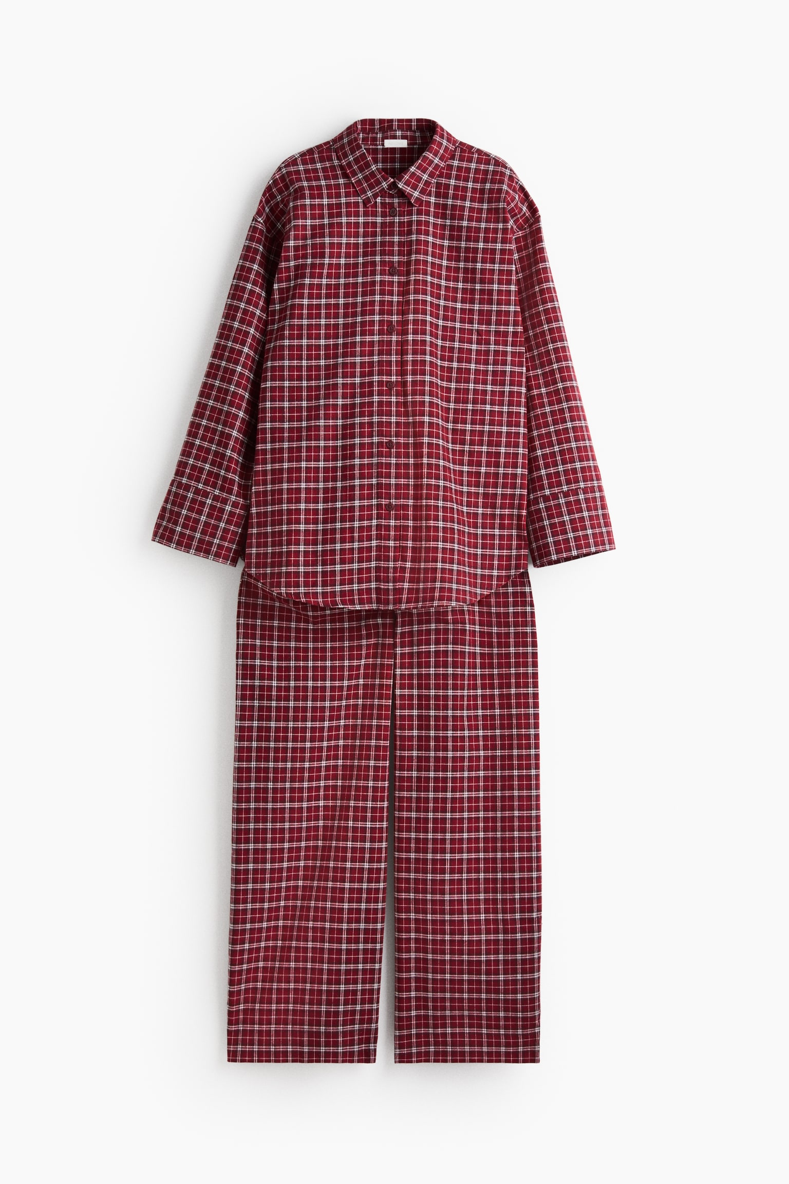 Cotton flannel pyjamas - Red/Checked/Dusty green/Checked/Beige/Checked - 1