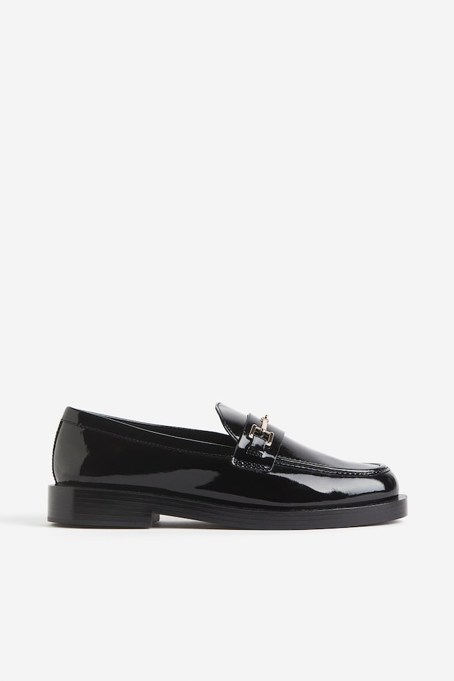 Leather loafers - Black/White - 1