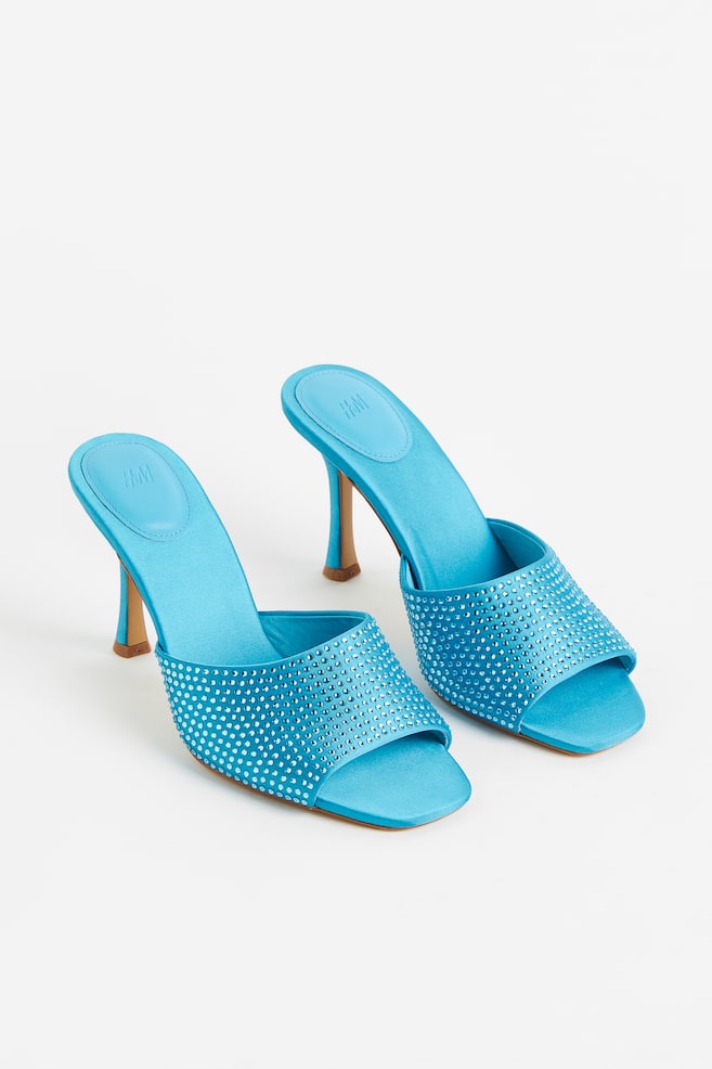 Mules à strass - Turquoise - 3