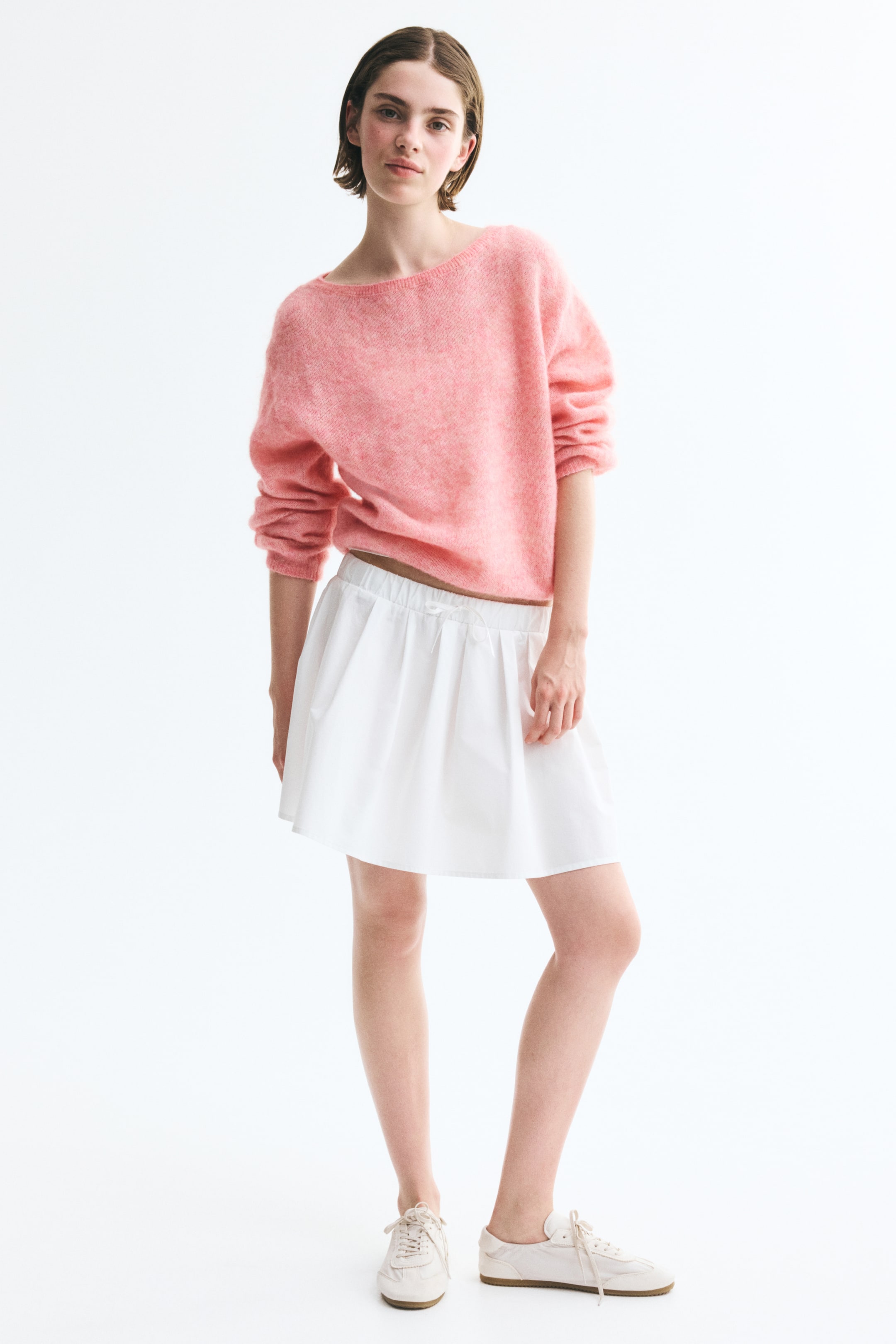 View larger image: Boat-Neck Fine-Knit Sweater - Pink - Ladies | H&M CA 1