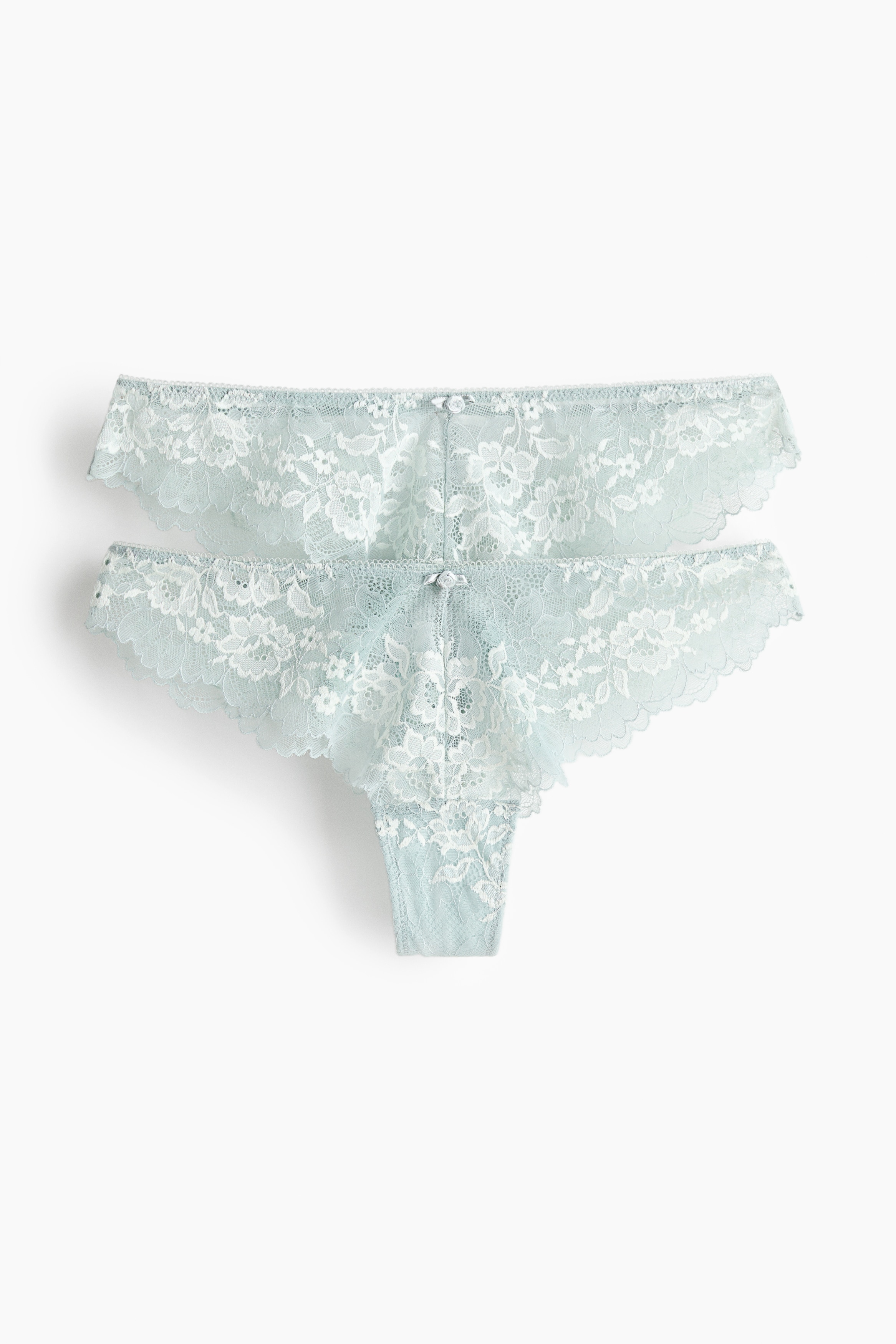 Brazilian in pizzo 2 pezzi - Turchese chiaro/Crema/Nero