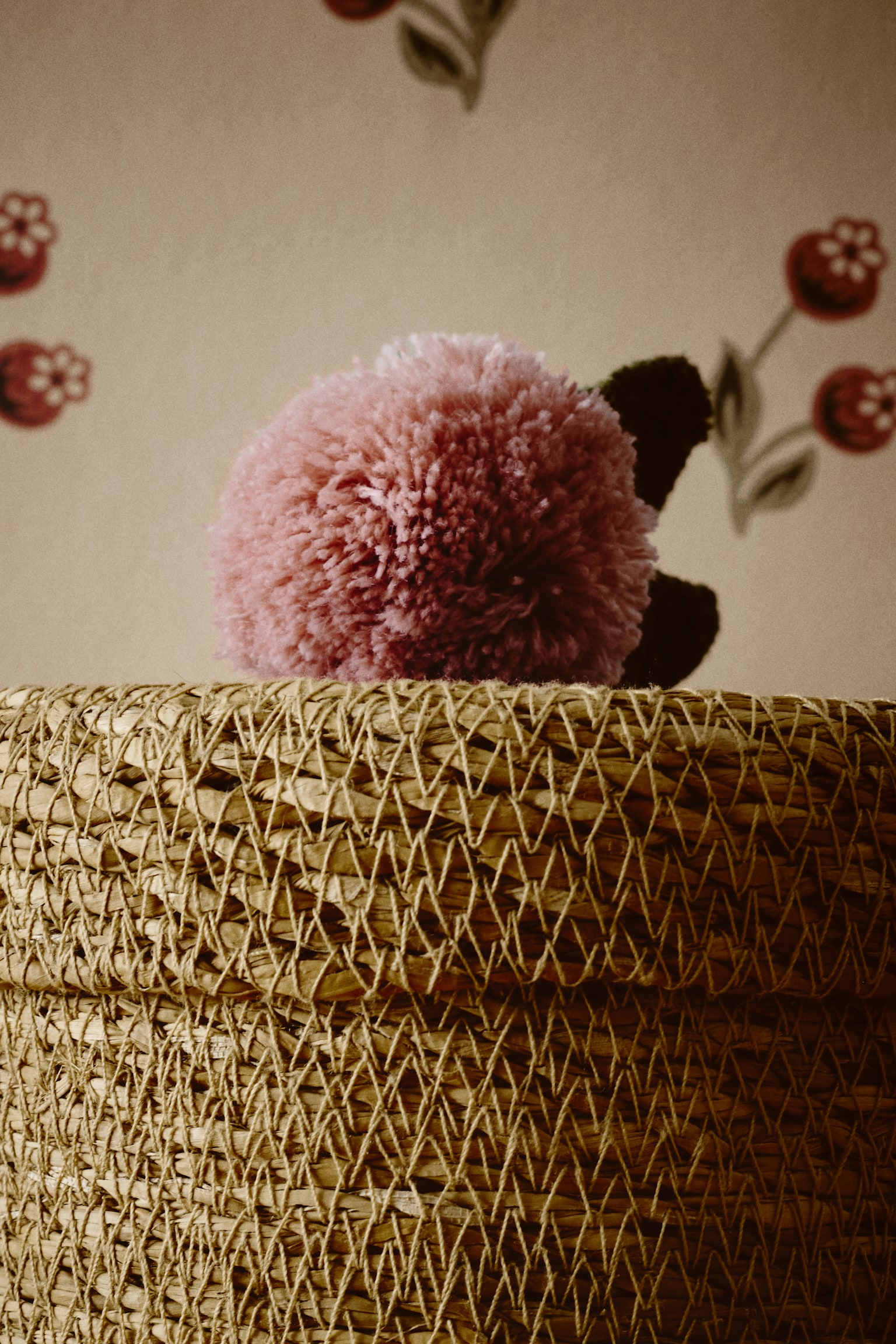 Petite boîte en jonc de mer avec pompon - Beige - 2