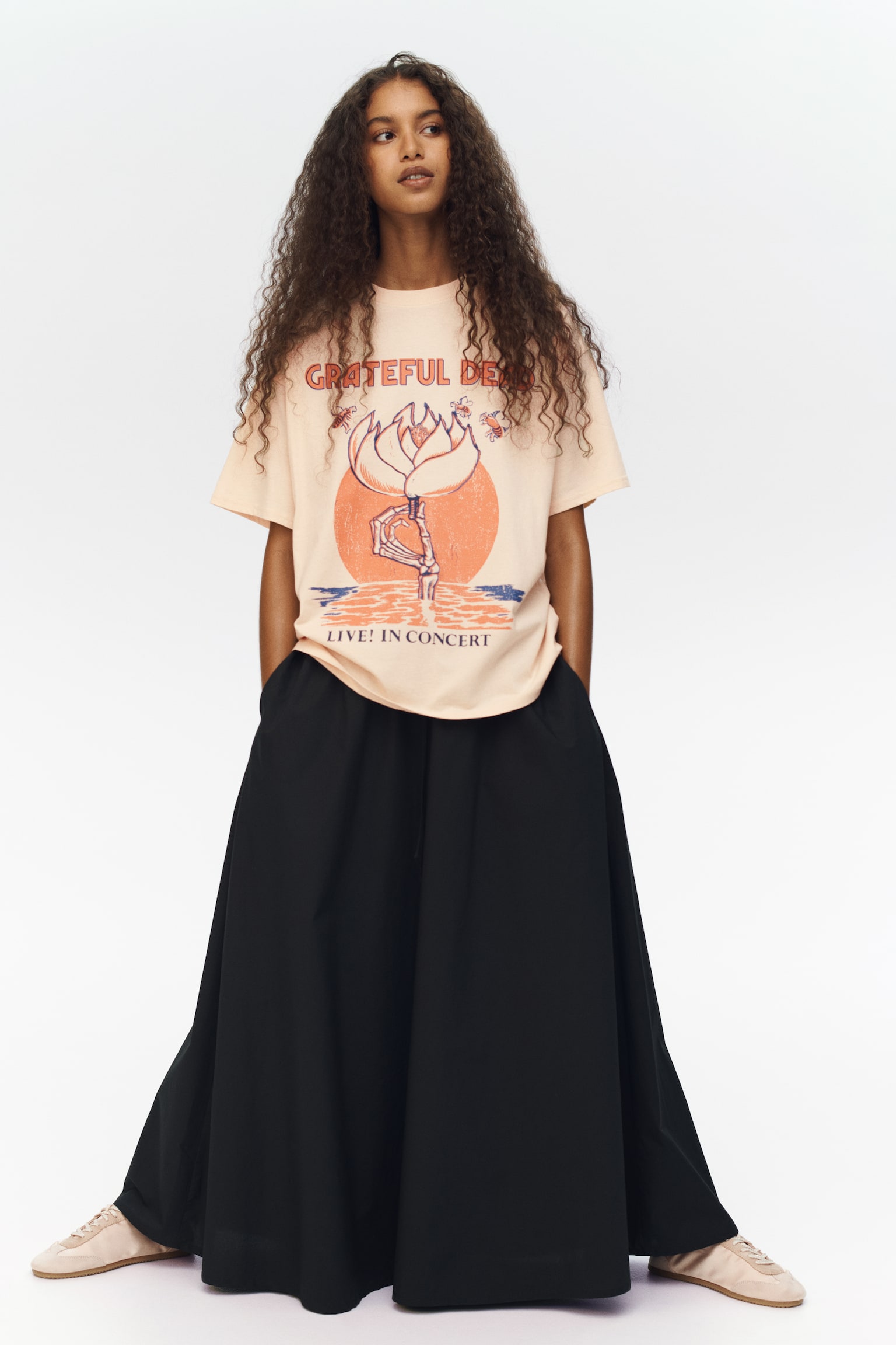 Oversized print-motif T-shirt - Light orange/Grateful Dead/Blue/Degas/Green/Woodstock/Black/Pink Floyd - 1
