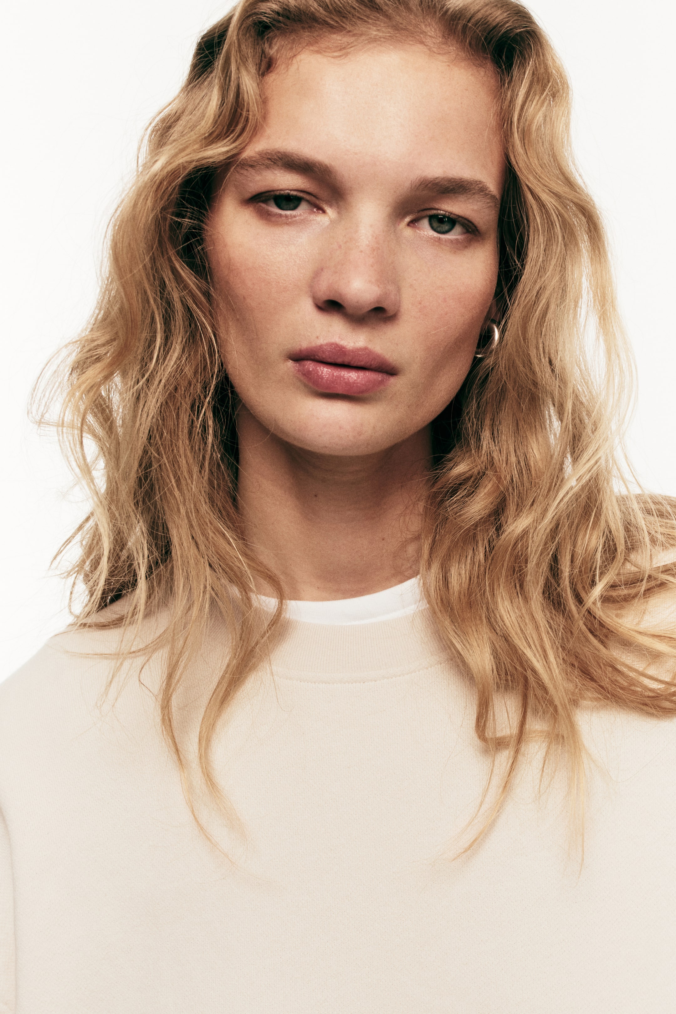 View larger image: Washed-look sweatshirt - Light beige - Ladies | H&M IE 1