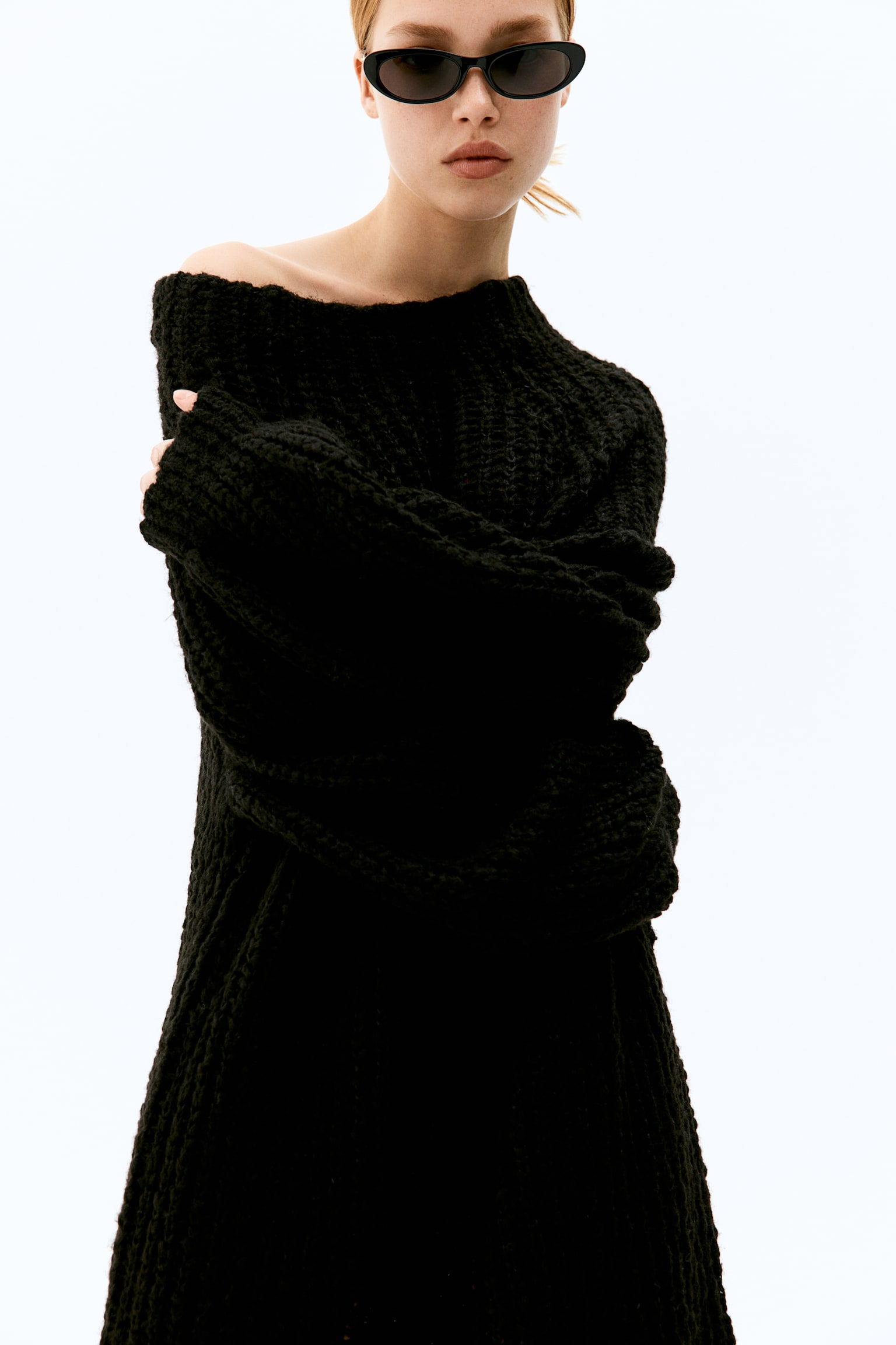 Rib-knit dress - Black/Greige - 5