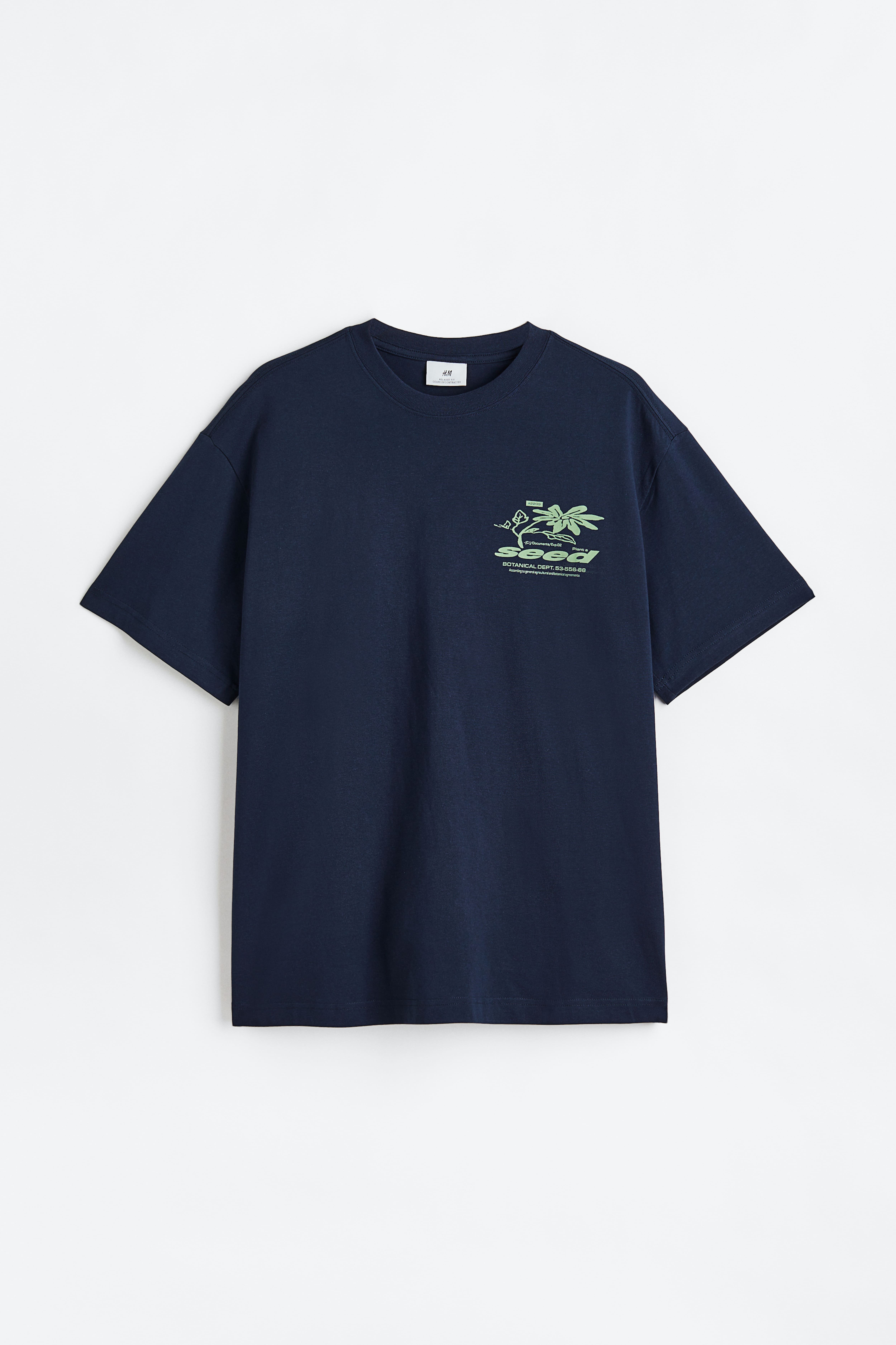 Loose Fit Printed T shirt Dark blue Mountain Rescue Men H M CA