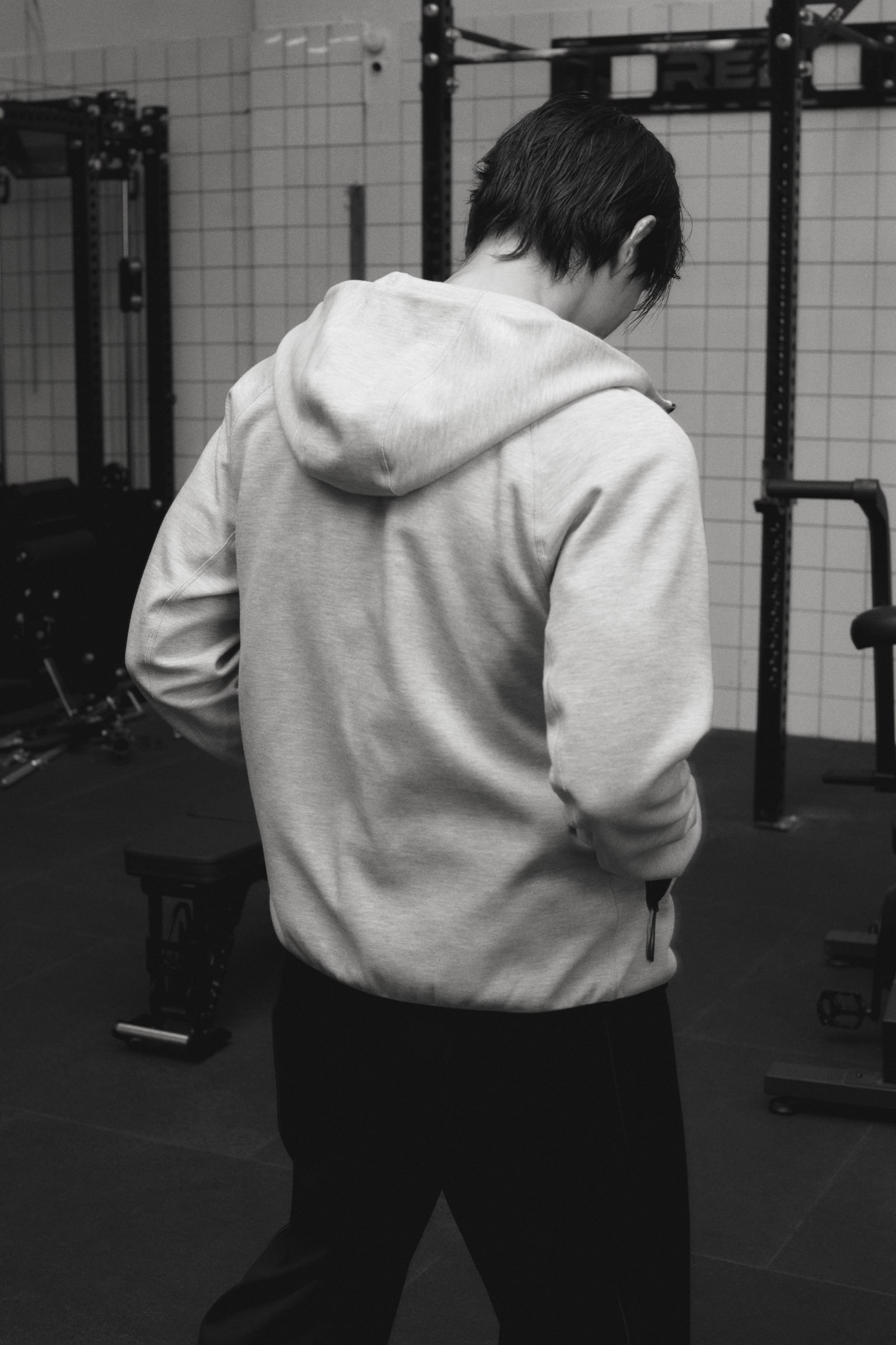 Sports zip-through hoodie with DryMove™ - Grey marl/Black/Dark brown/Dark green/Dark grey - 5