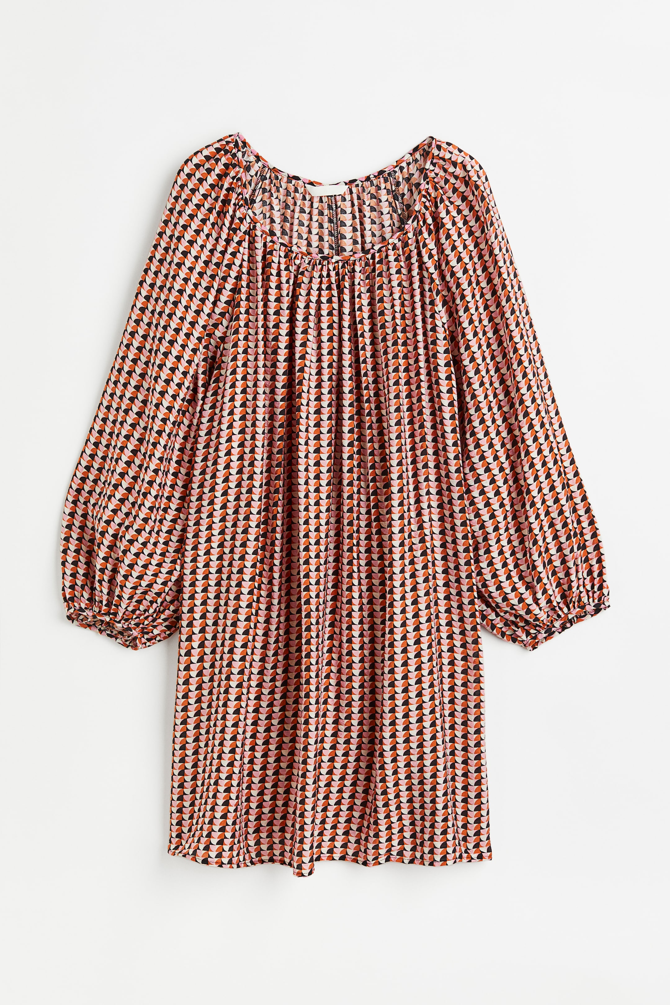 Xem ảnh lớn hơn: Váy vải crêpe tay bóng bay - Màu hồng/Hoa văn - Ladies | H&M VN 1