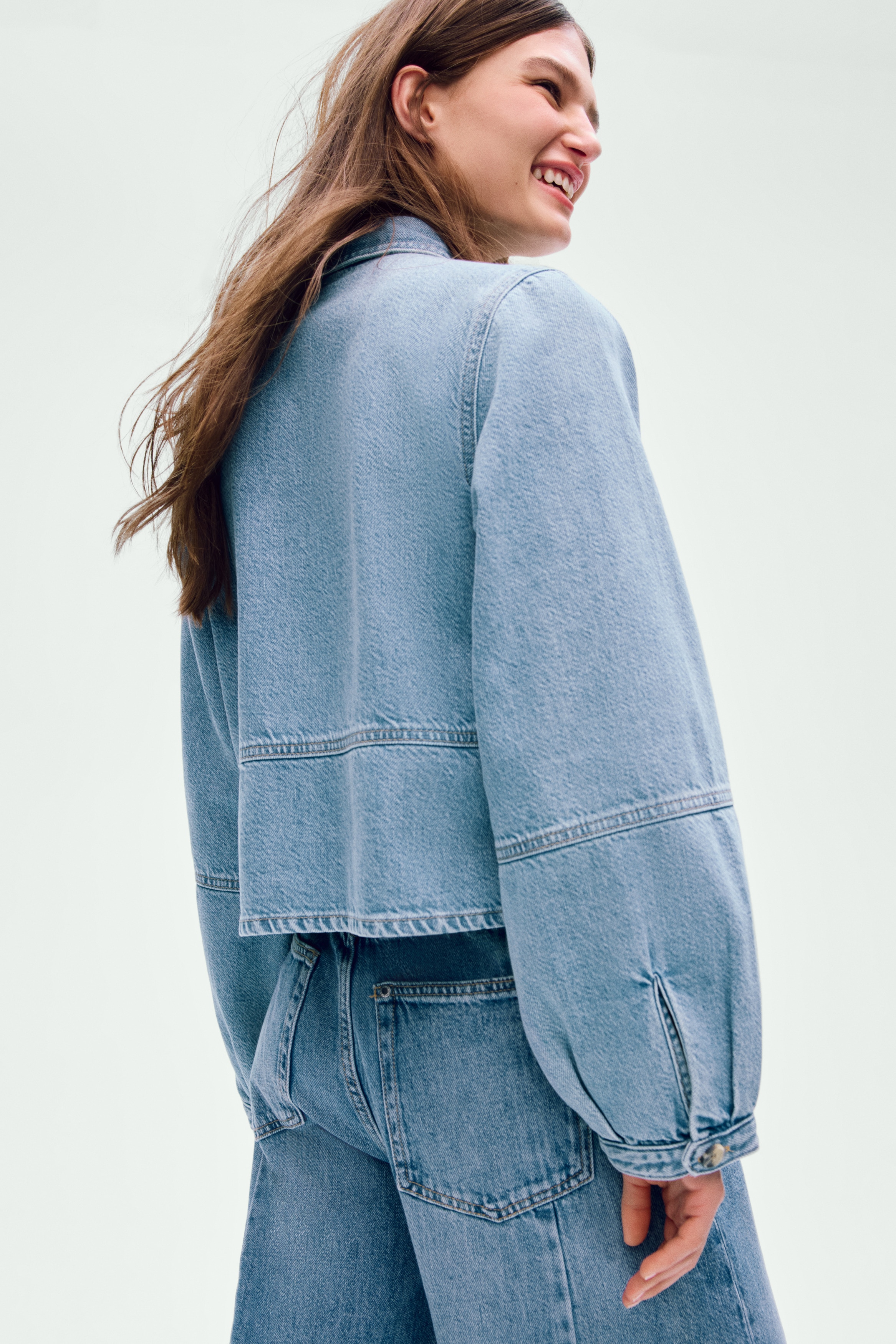 Chemise en denim - Bleu denim clair/Beige/Bleu denim