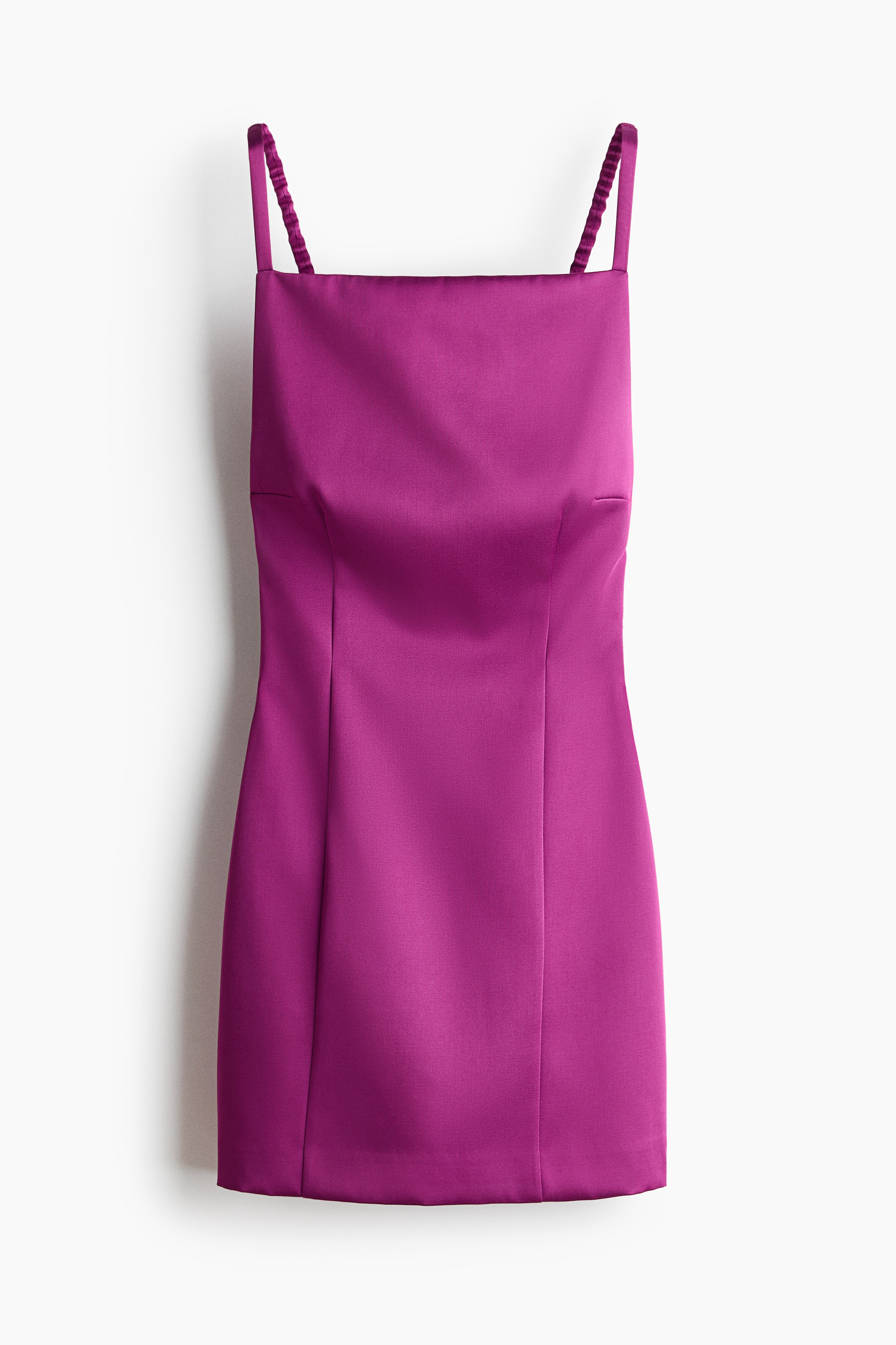 Low-back satin dress - Bright purple