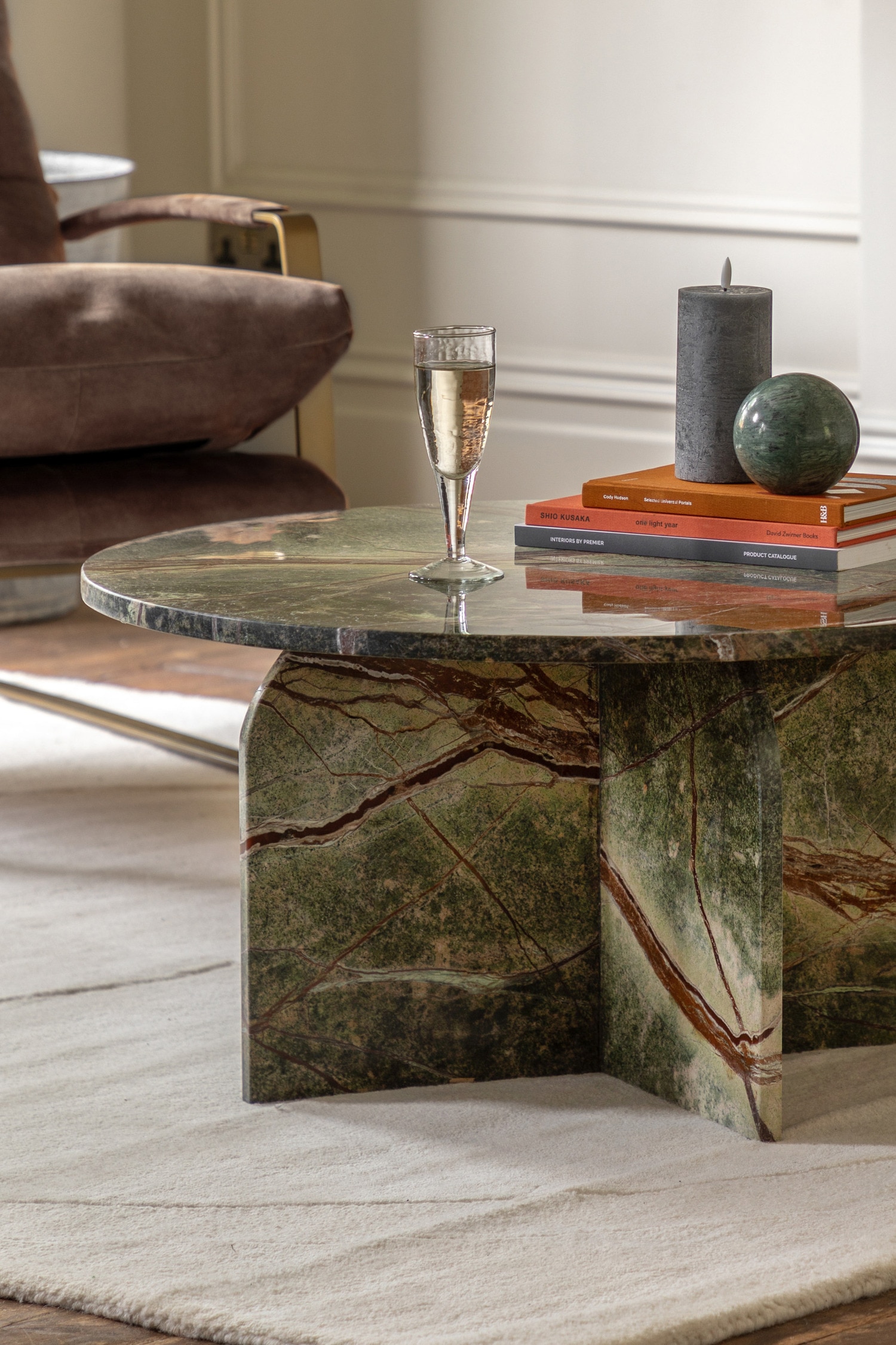 Marble Coffee Table - Natural/Natural/White/Black