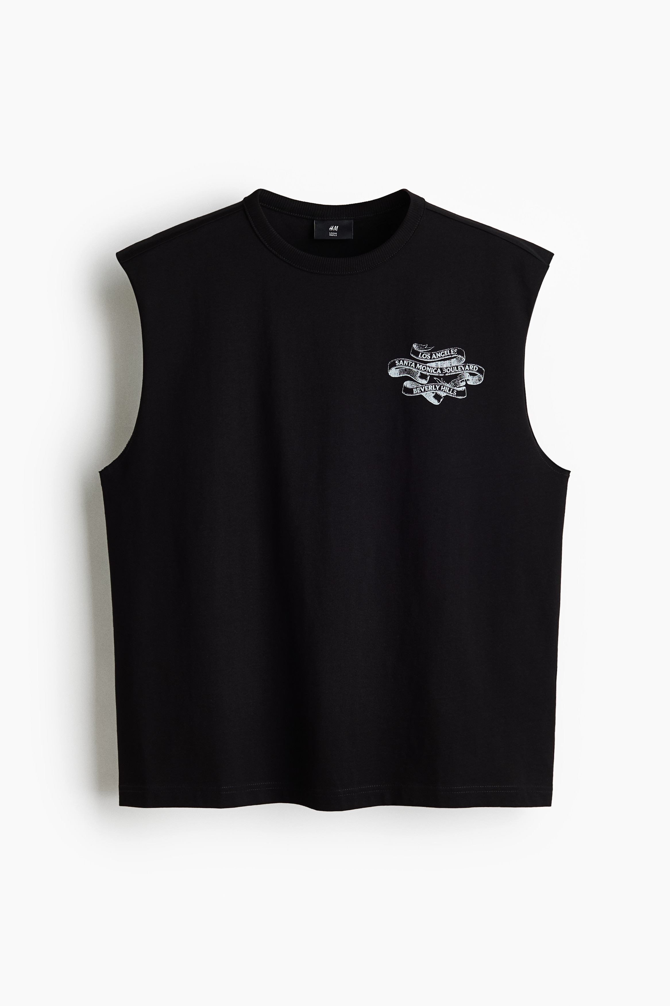 Loose Fit Printed vest top-Black/Los Angeles