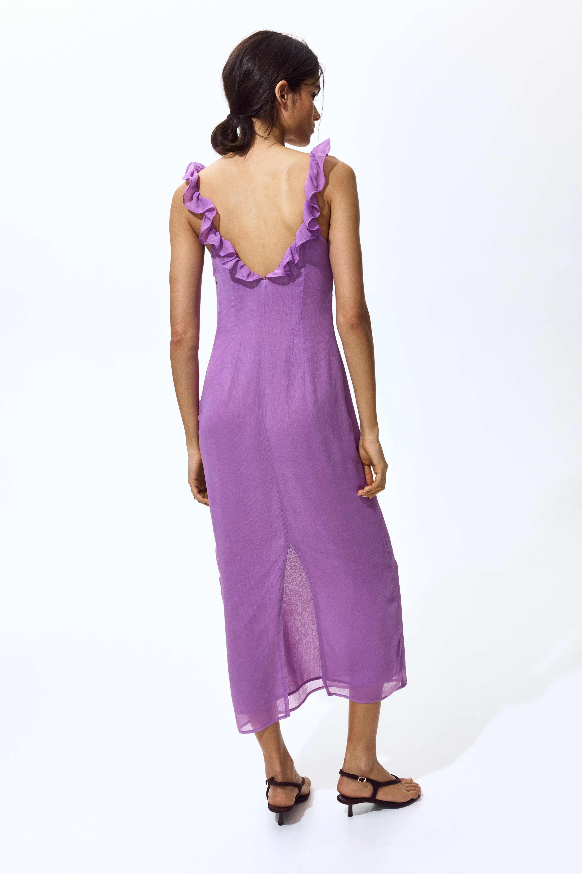 open lace back dress A-line Short Sleeve Purple Prom Dress,Purple Casual Dress Y6055 –  Simplepromdress main image 0