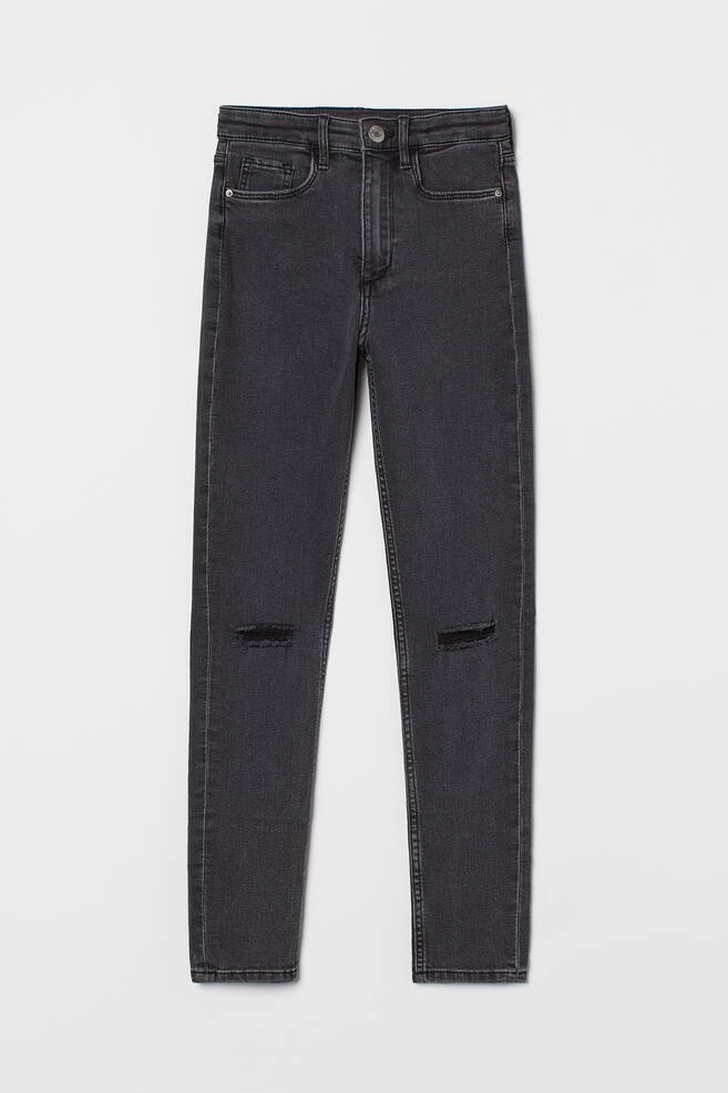 Skinny Fit High Stretch Jeans - Black/Light grey - 1