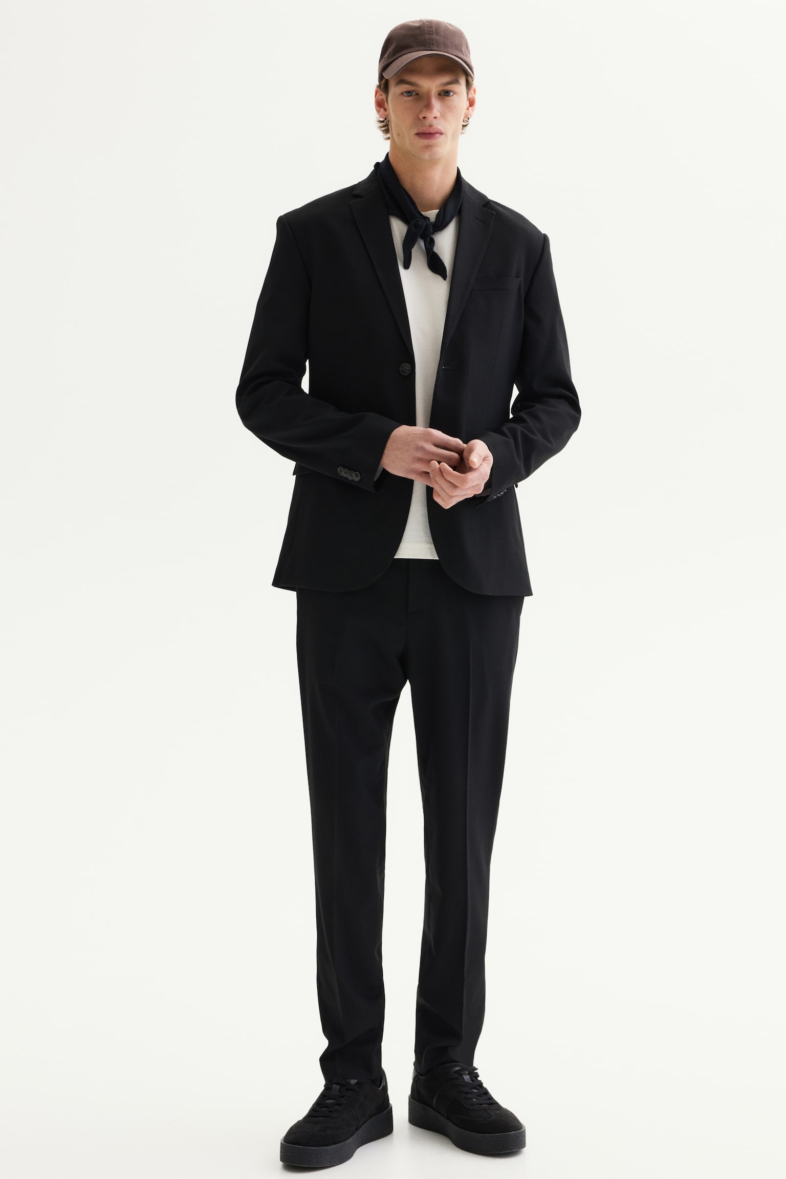 Slim Fit Suit Pants - Black/Dark grey - 2