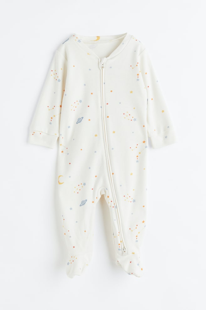 Printed all-in-one pyjamas - White/Planets/Light blue/Blueberries/Light beige/Bears/Natural white/Turtles/dc/dc/dc - 1