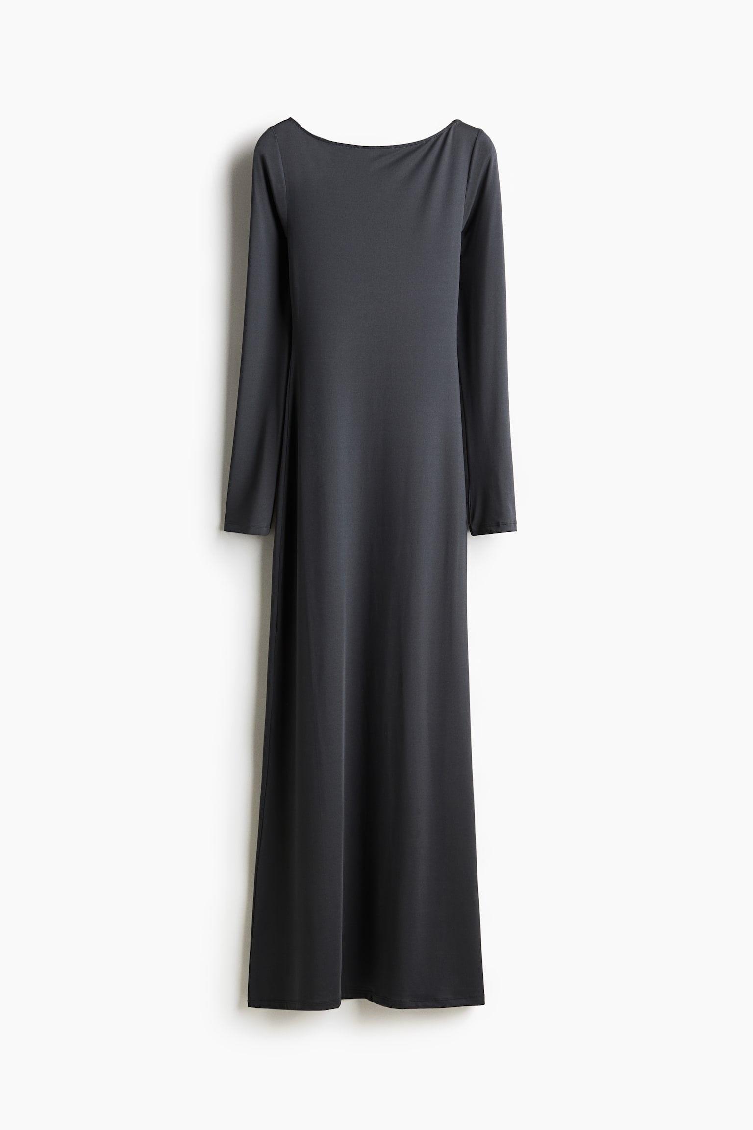 Boat-neck maxi dress - Dark grey/Black/Light beige/Black - 1