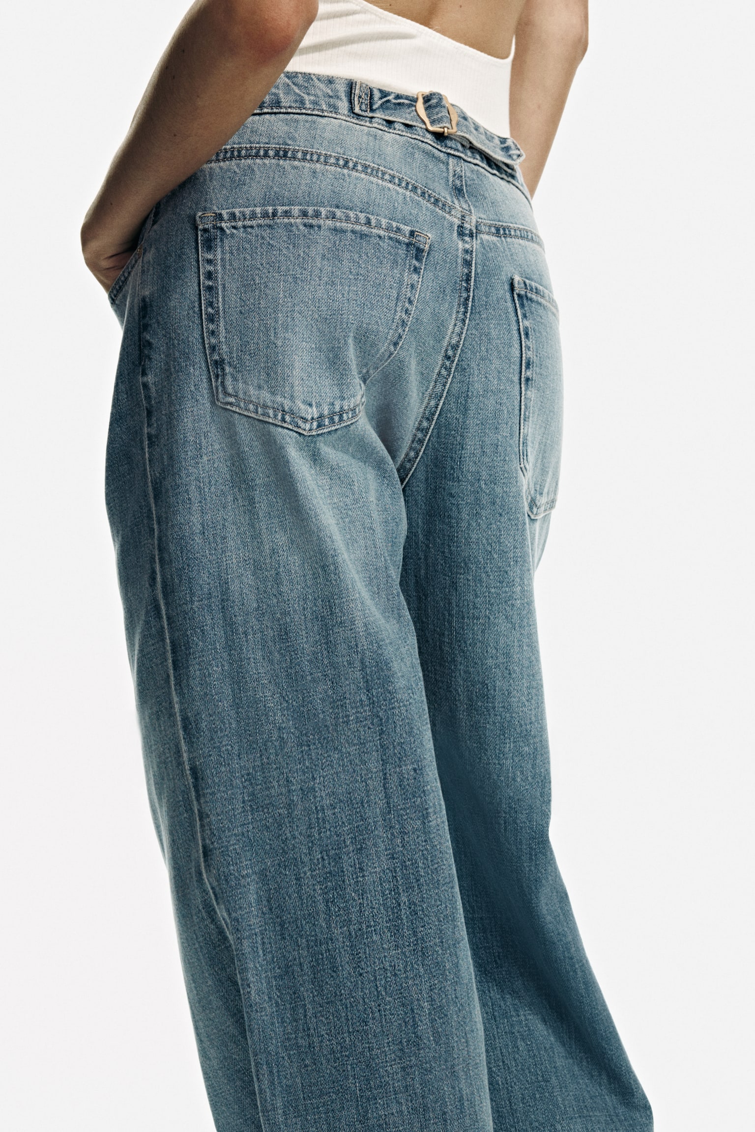 Wide Regular Waist Jeans - Bleu denim clair - 6