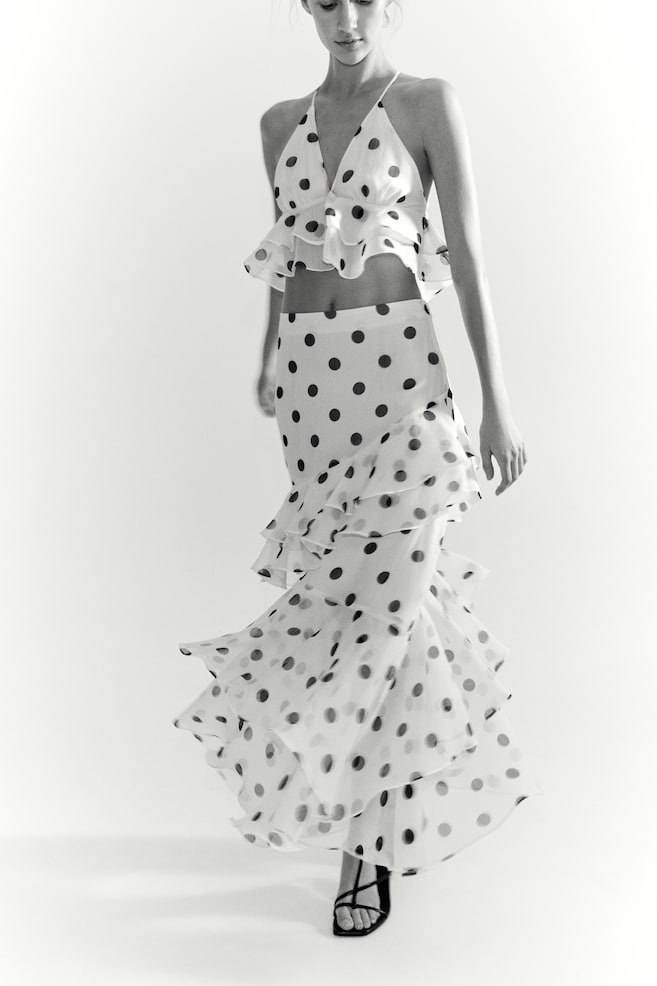 Falda con olanes - Lunares blancos - 3
