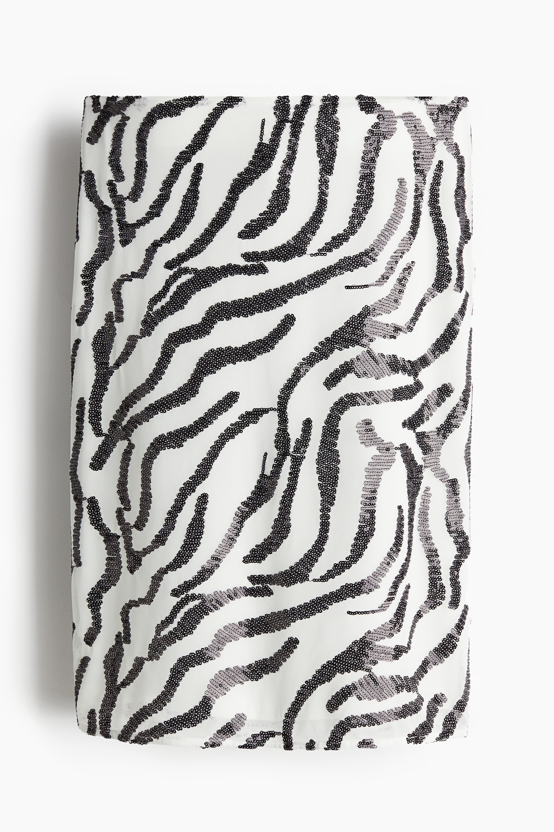 Femme - Jupe crayon à motif avec sequins Blanc/motif zébré - Size: 42  - H&M