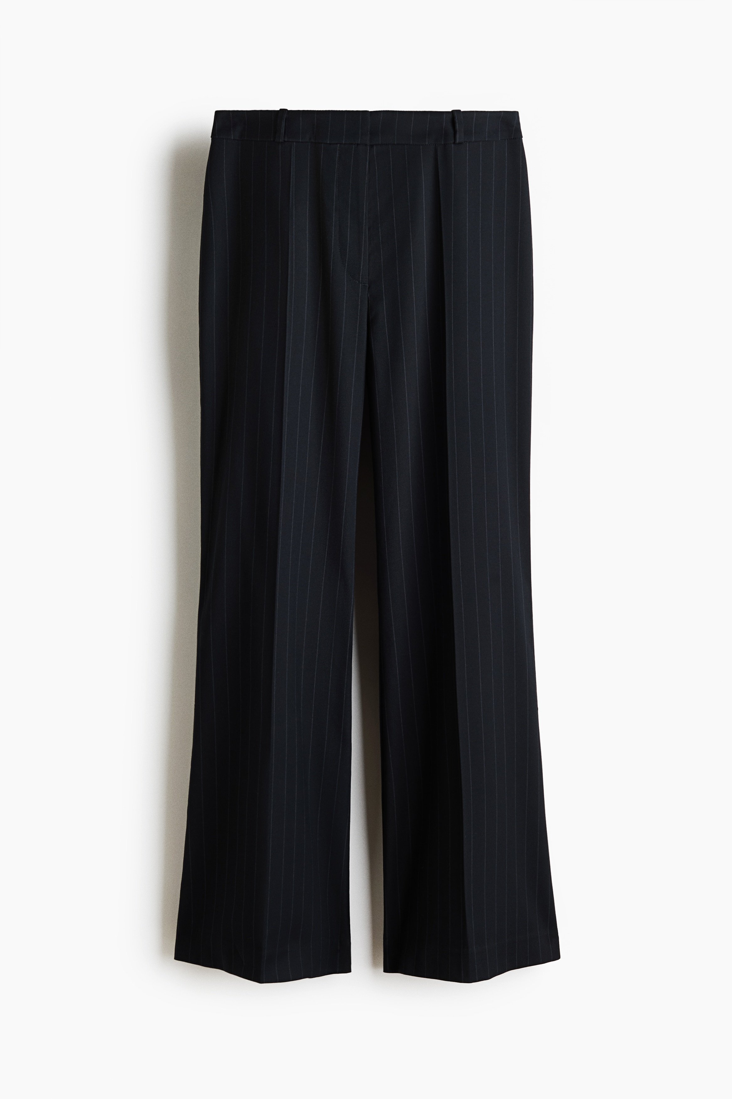 Flared tailored trousers - Navy blue/Pinstriped