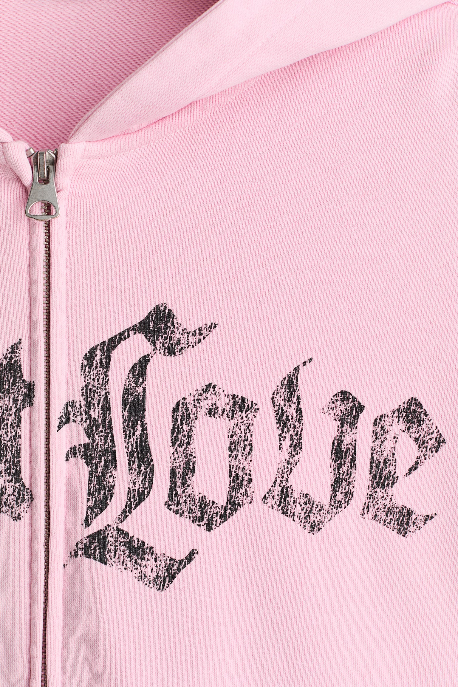 Oversized Fit Zip-through hoodie - Pink/Just Love/Black/No Love Just Fire - 6