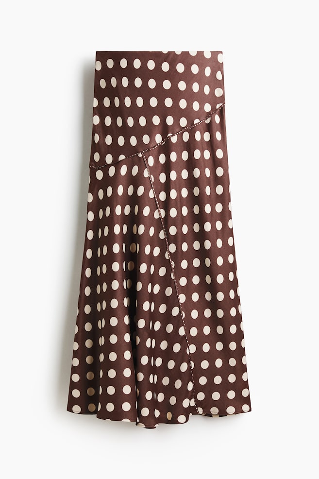 Satin Skirt - Dark brown/dotted - 1