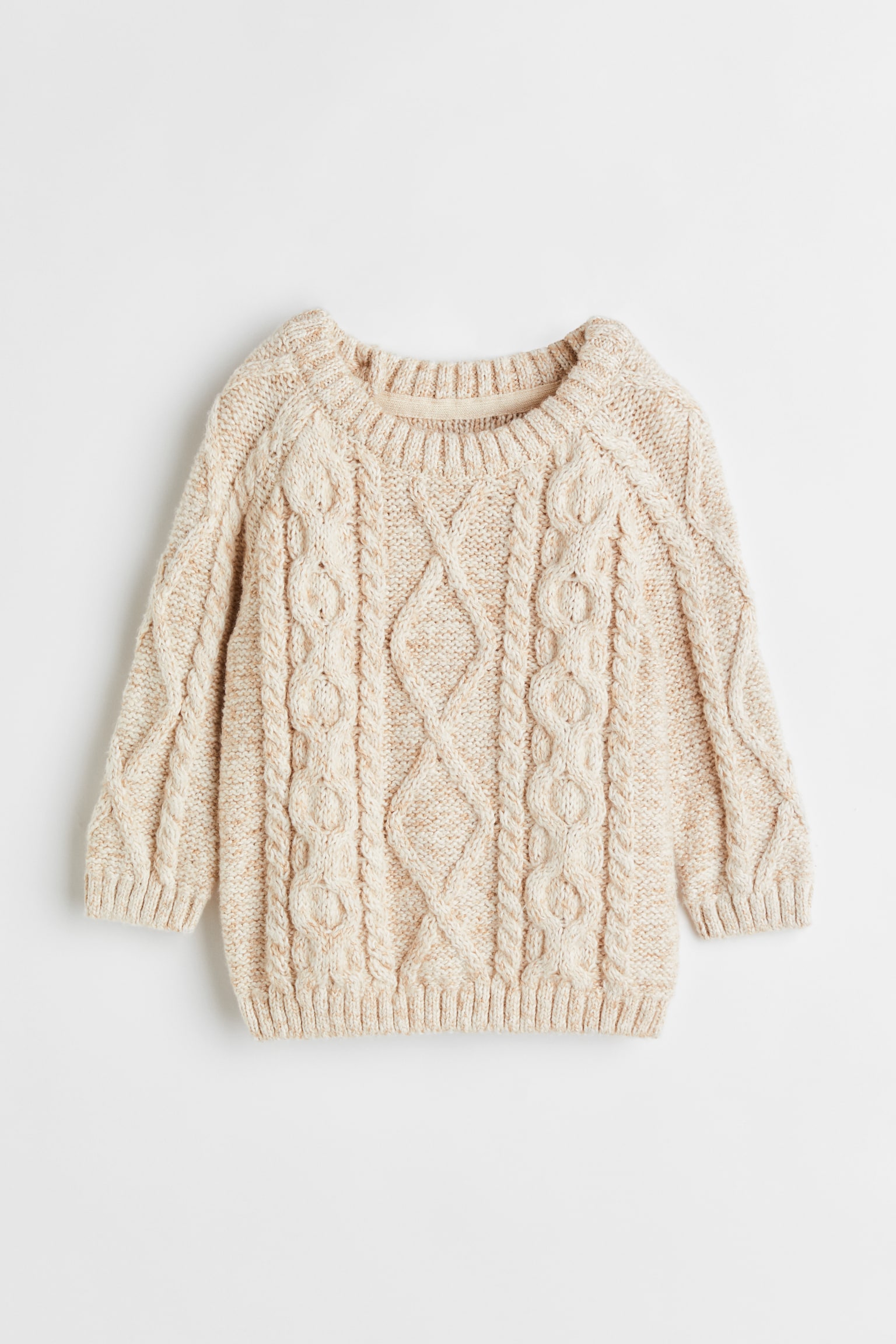 Pull en maille torsadée - Beige clair