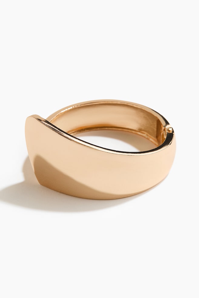Bracelet jonc asymétrique à charnière - Doré - 1